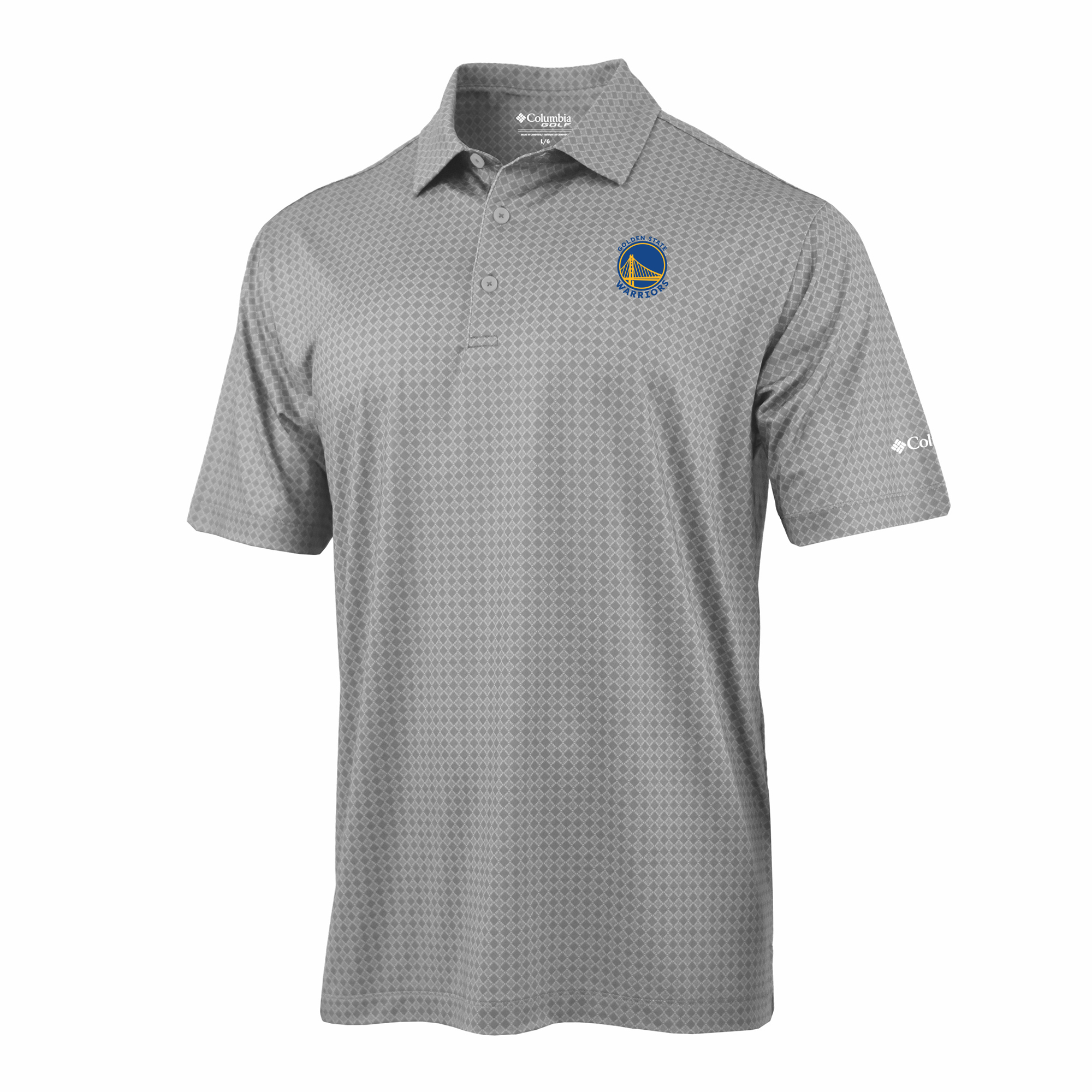 Men's Columbia Gray Golden State Warriors Highland Drift Omni-Wick Polo