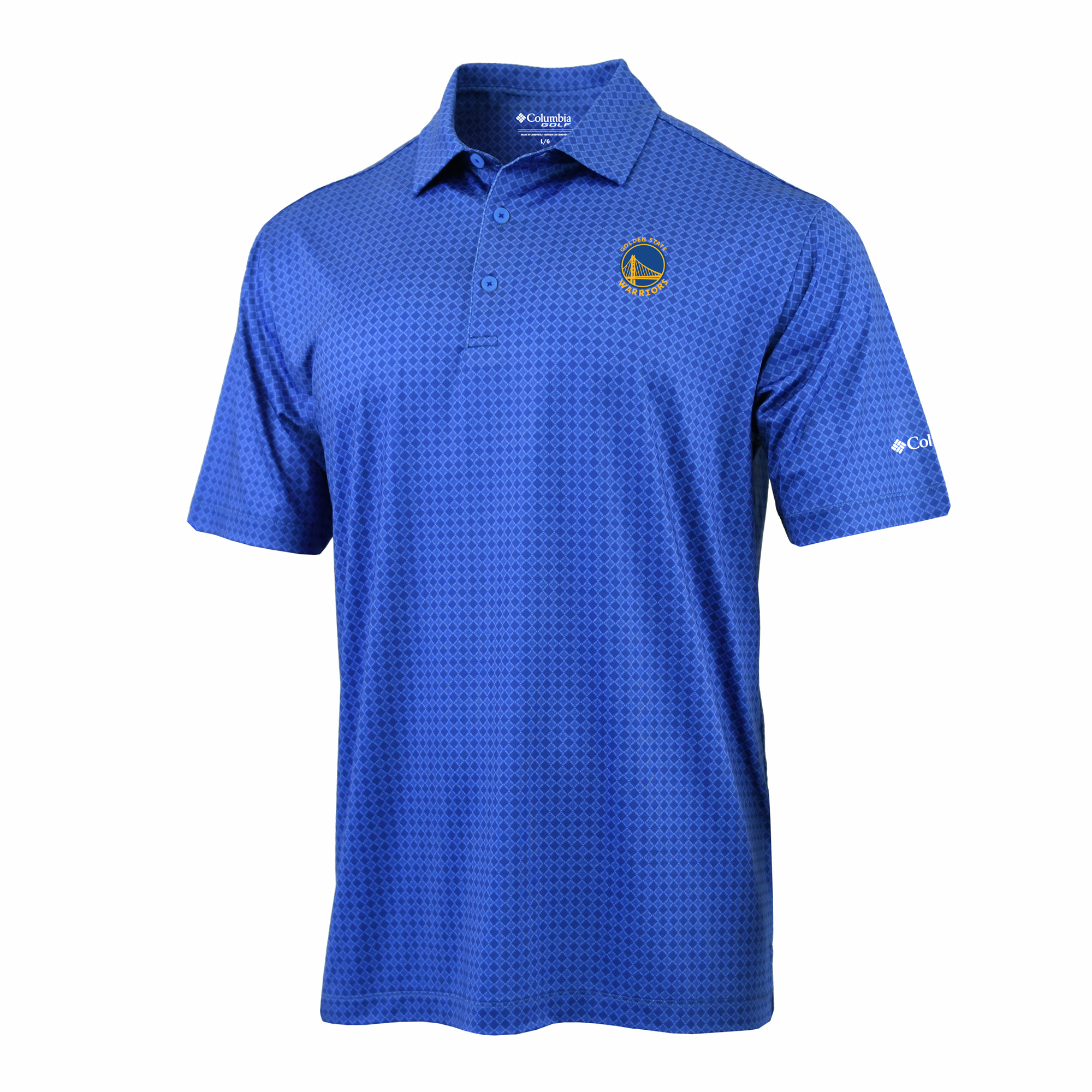 Men's Columbia Royal Golden State Warriors Highland Drift Omni-Wick Polo