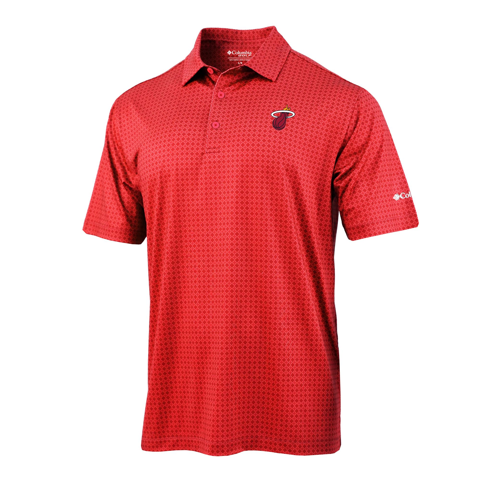 Men's Columbia Red Miami Heat Highland Drift Omni-Wick Polo