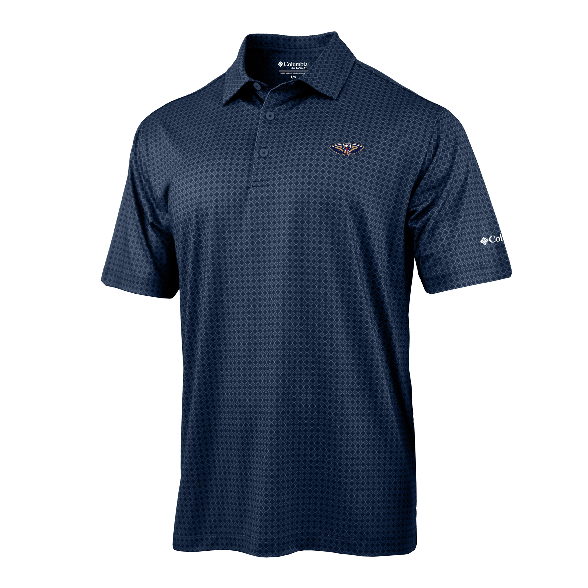 Men's Columbia Navy New Orleans Pelicans Highland Drift Omni-Wick Polo