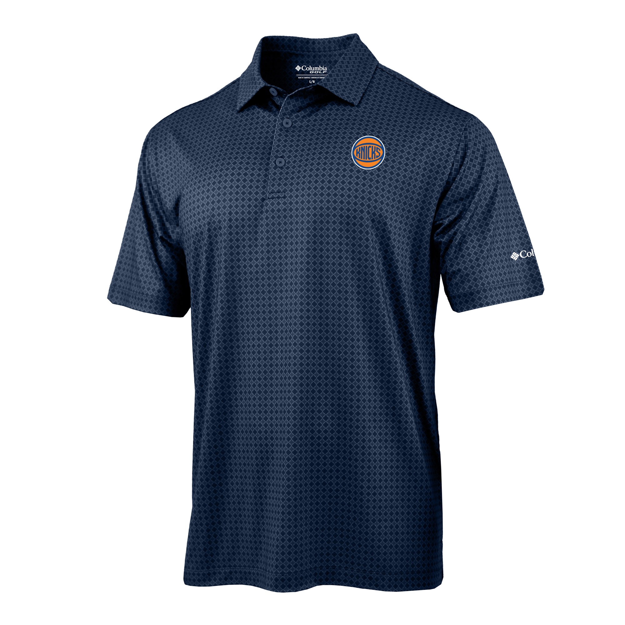 Men's Columbia Navy New York Knicks Highland Drift Omni-Wick Polo