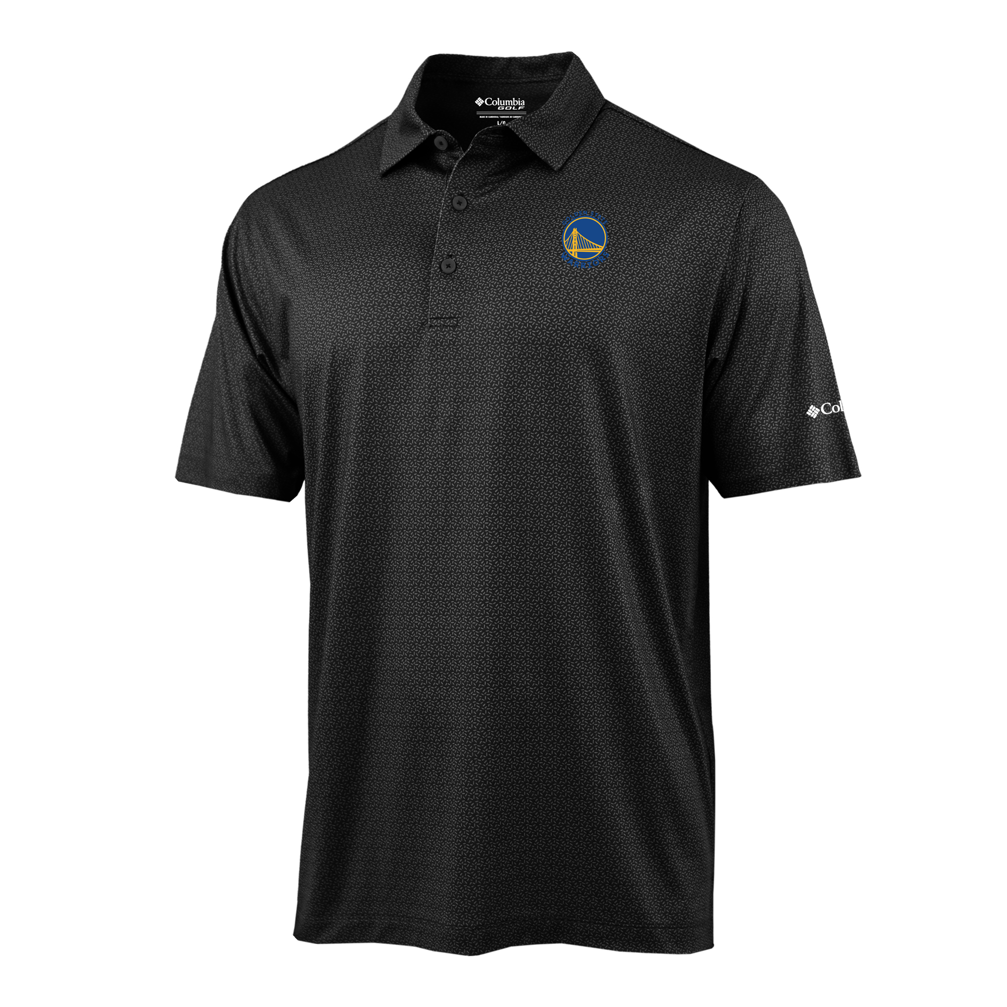 Men's Columbia Black Golden State Warriors Pacer Polo