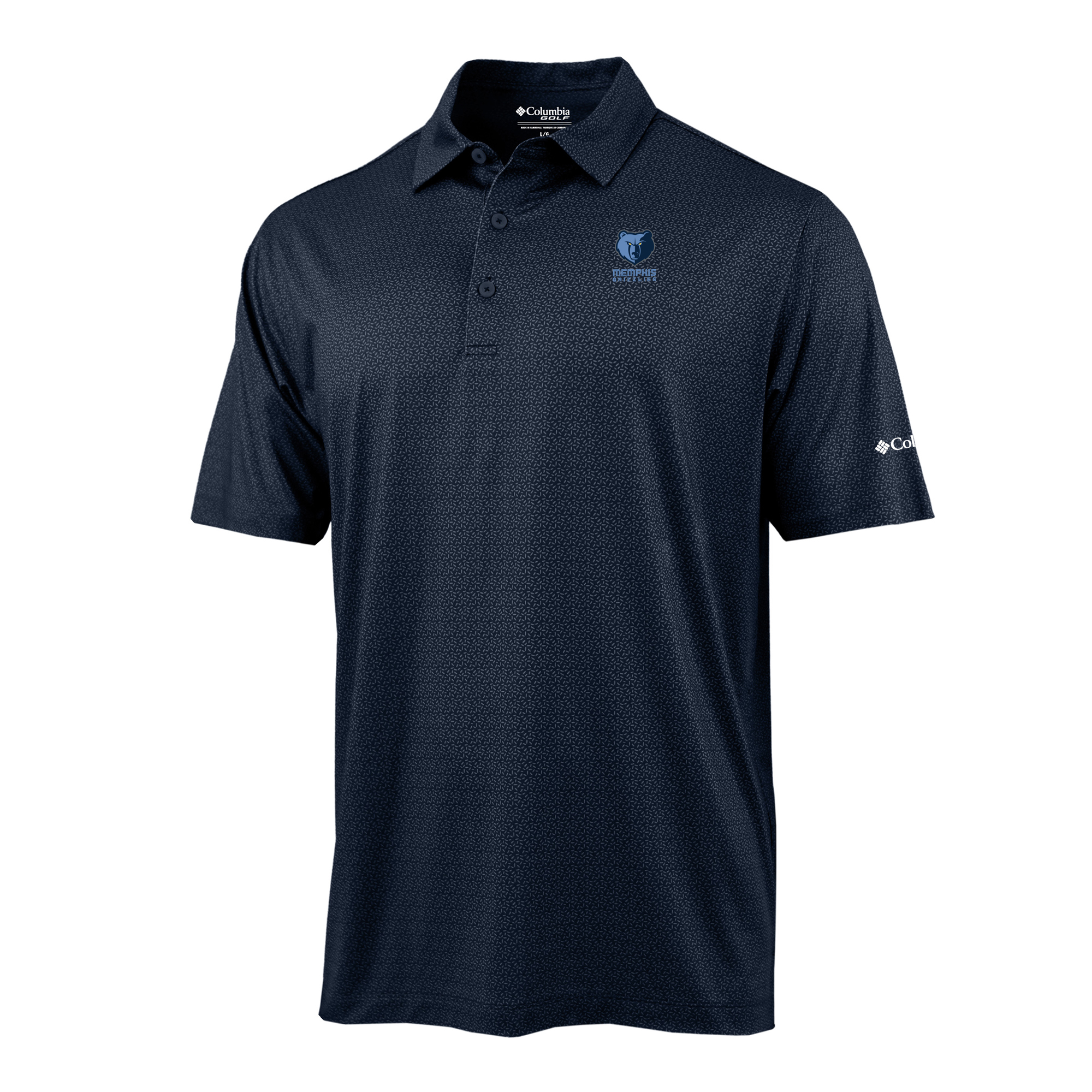 Men's Columbia Navy Memphis Grizzlies Pacer Polo