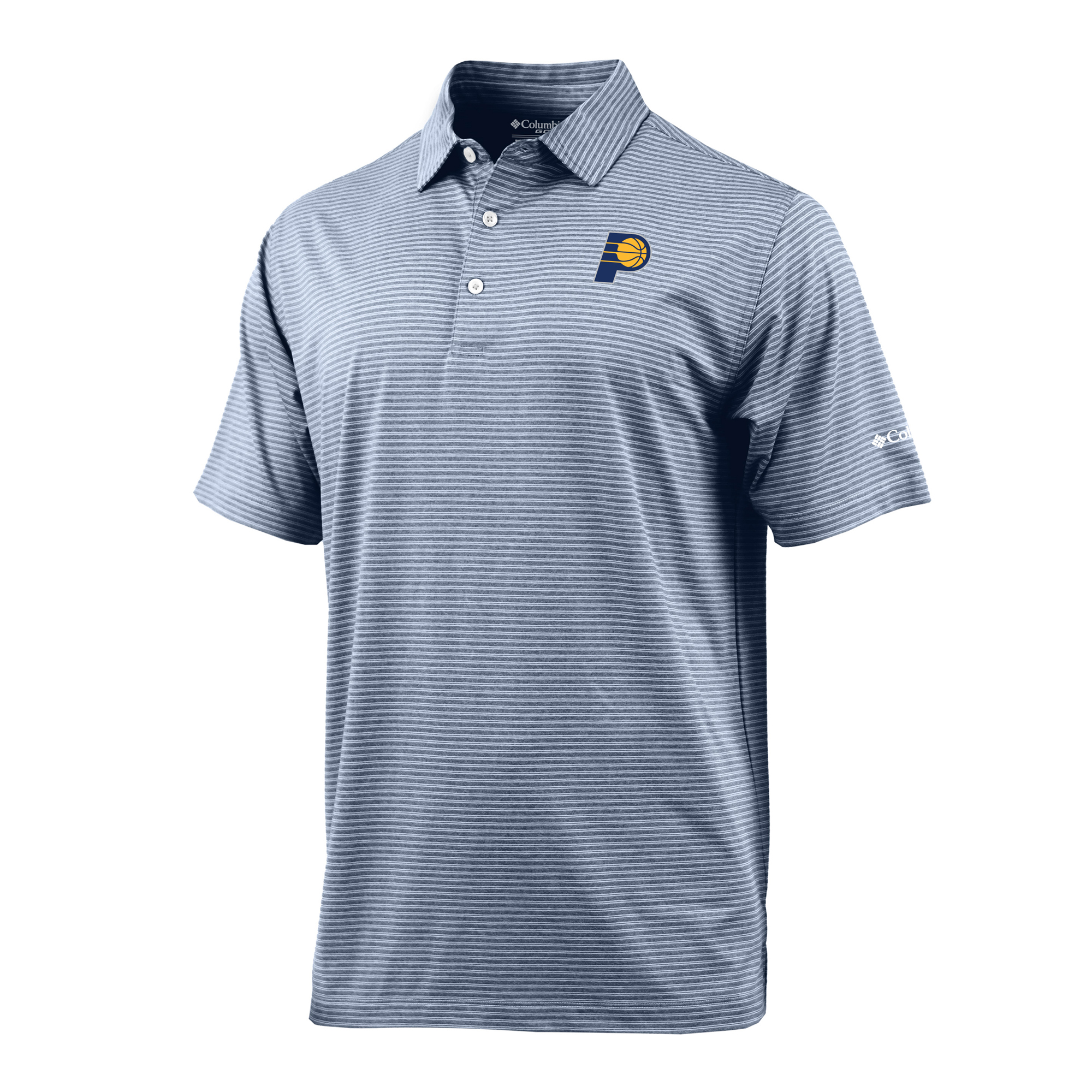 Men's Columbia Navy Indiana Pacers Striped Tempo Swing Polo