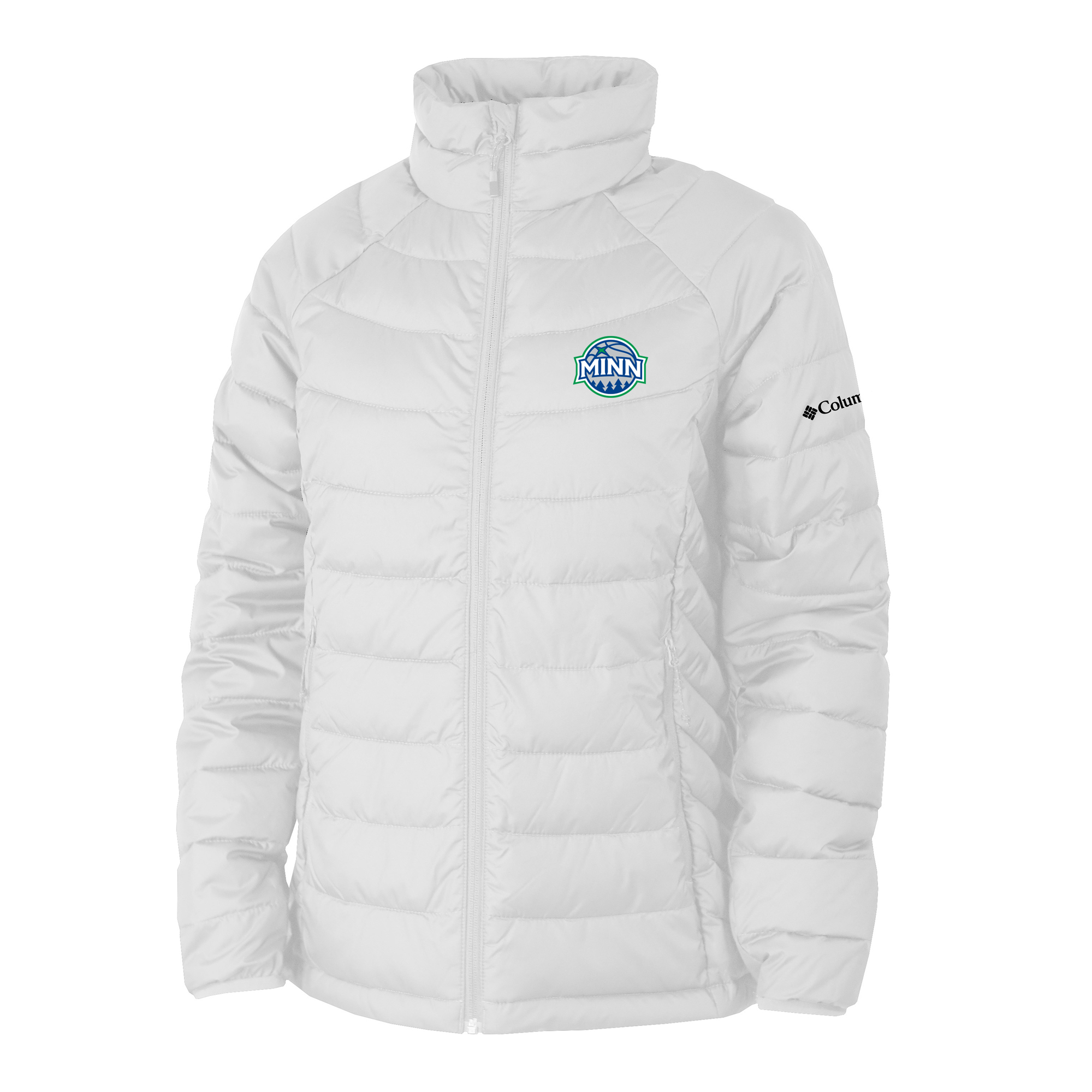 Women's Columbia White Minnesota Timberwolves Powder Lite II Omni-Heat Reflective Raglan Full-Zip Puffer Jacket