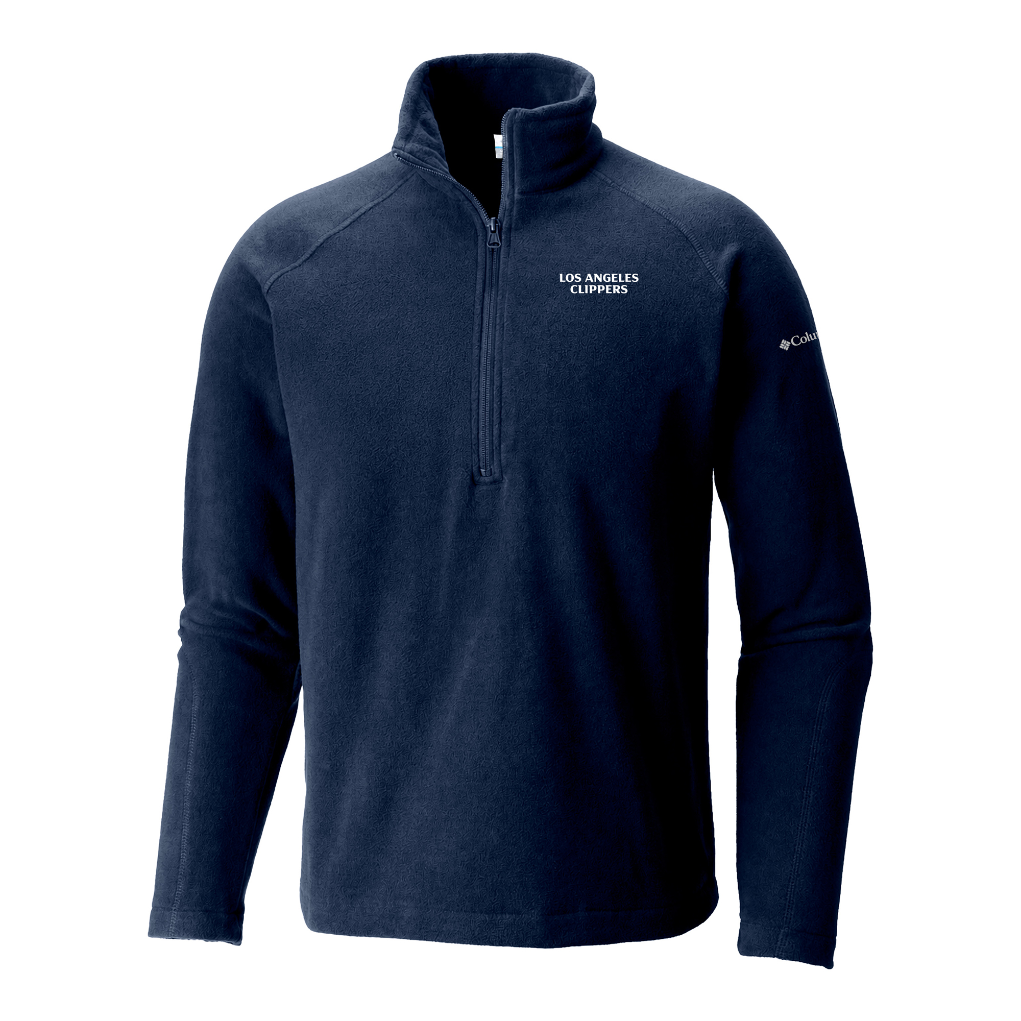 Men's Columbia Navy LA Clippers Everest Ridge Raglan Half-Zip Fleece Pullover