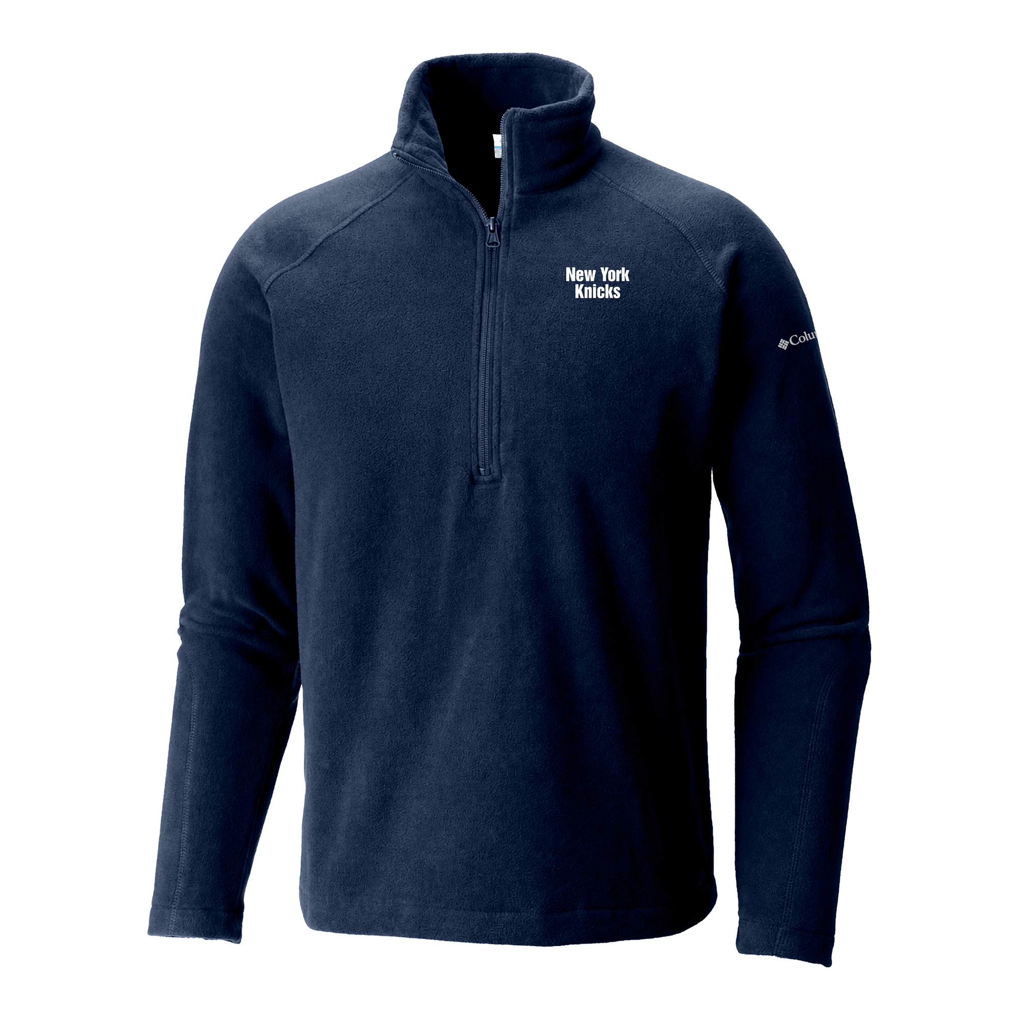 Men's Columbia Navy New York Knicks Everest Ridge Raglan Half-Zip Fleece Pullover