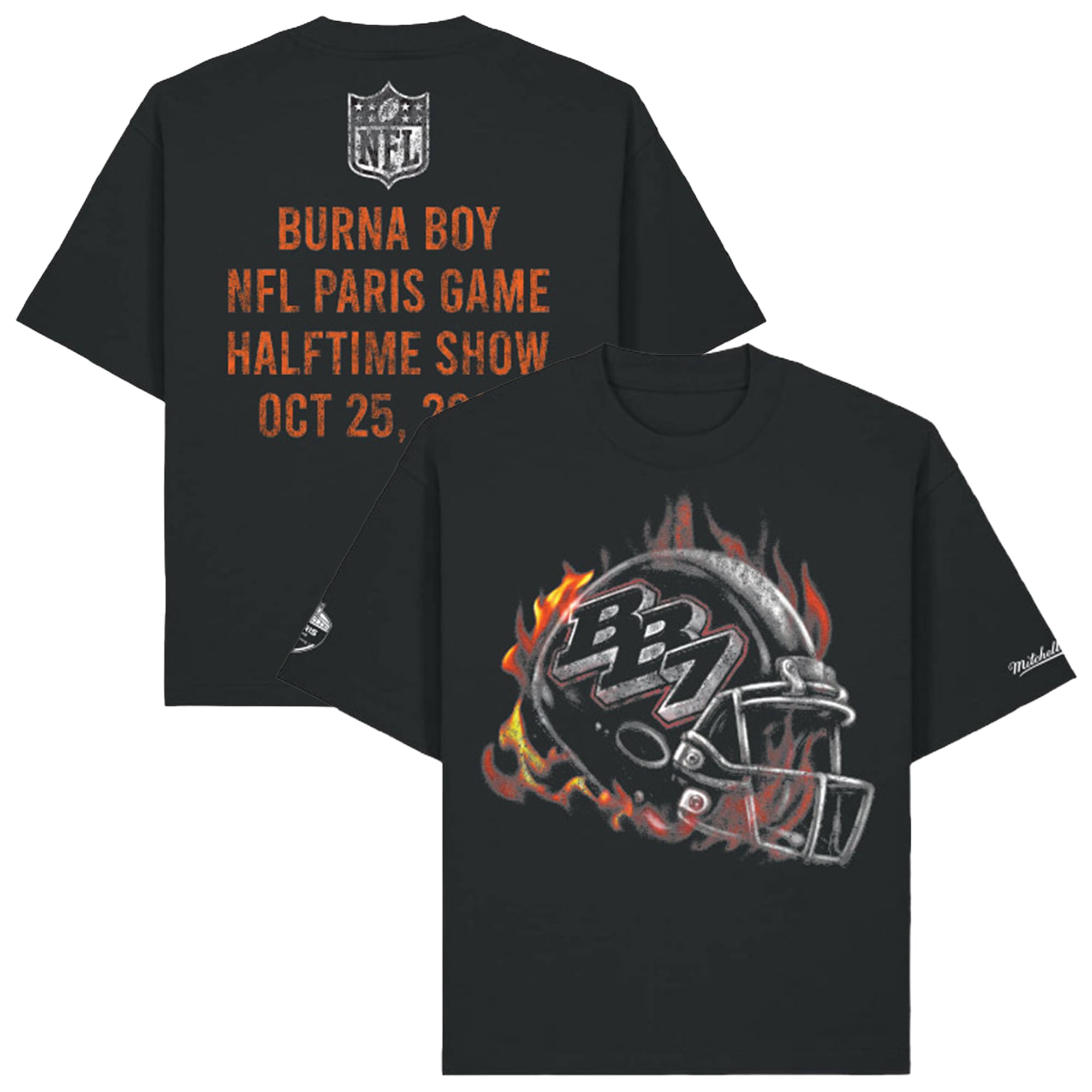 T-Shirt NFL Paris International Games 2026 Mitchell & Ness x Burna Boy - Homme
