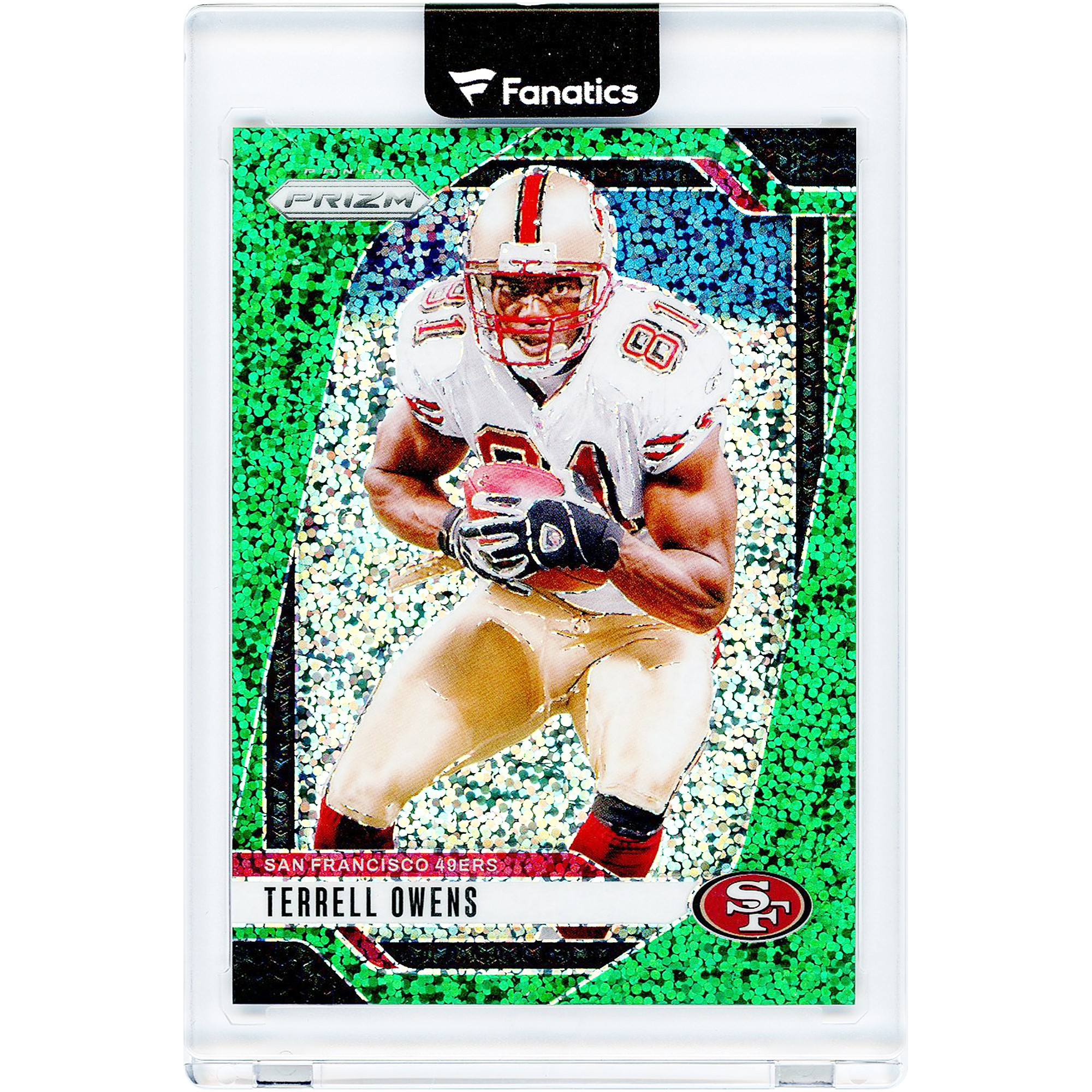 Terrell Owens San Francisco 49ers 2024 Panini Prizm Green Sparkle Prizm #257 #2/8 Card