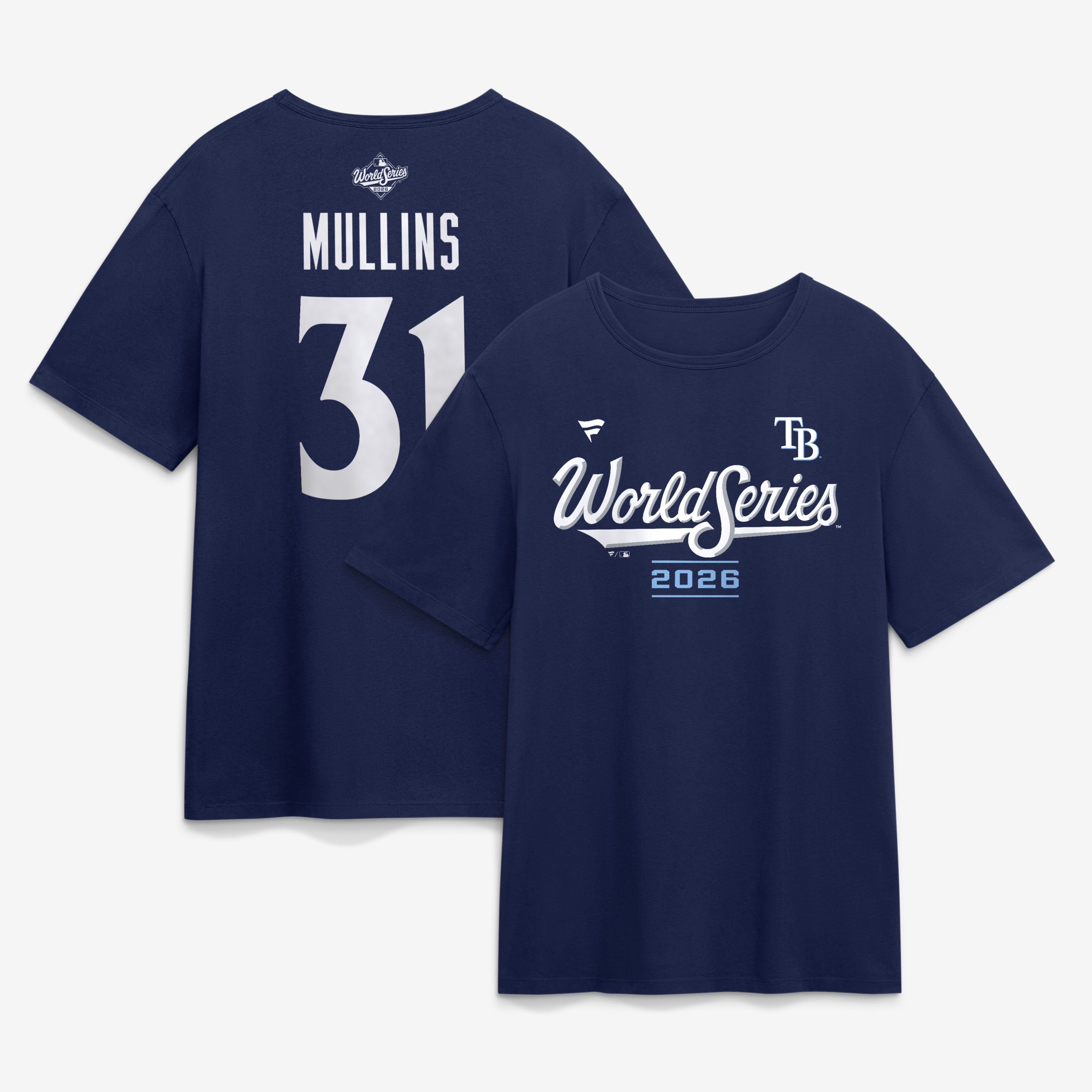 Men's Cedric Mullins Navy Tampa Bay Rays 2026 World Series Name & Number T-Shirt