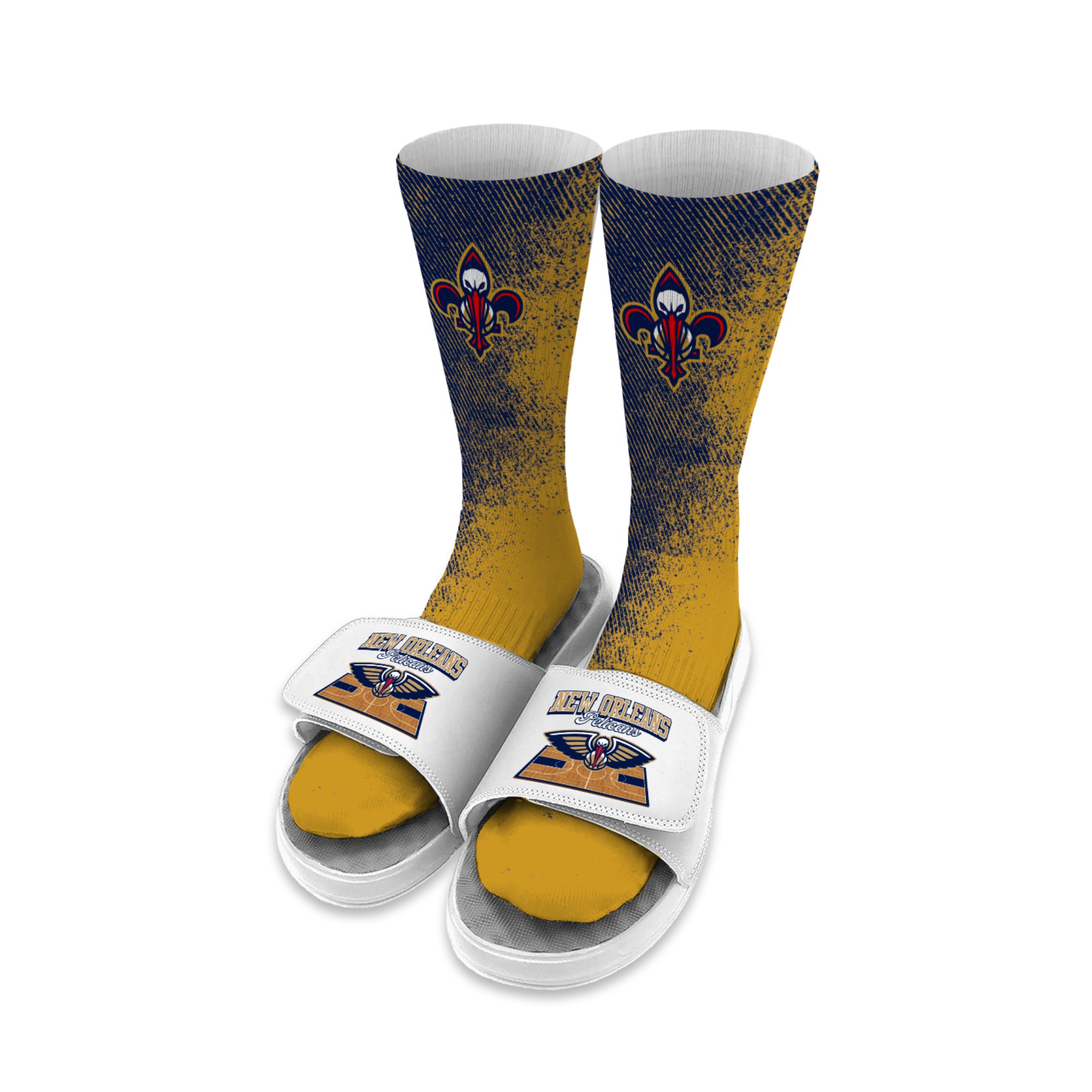 Unisex ISlide New Orleans Pelicans Court Collage Sock & Slide Bundle