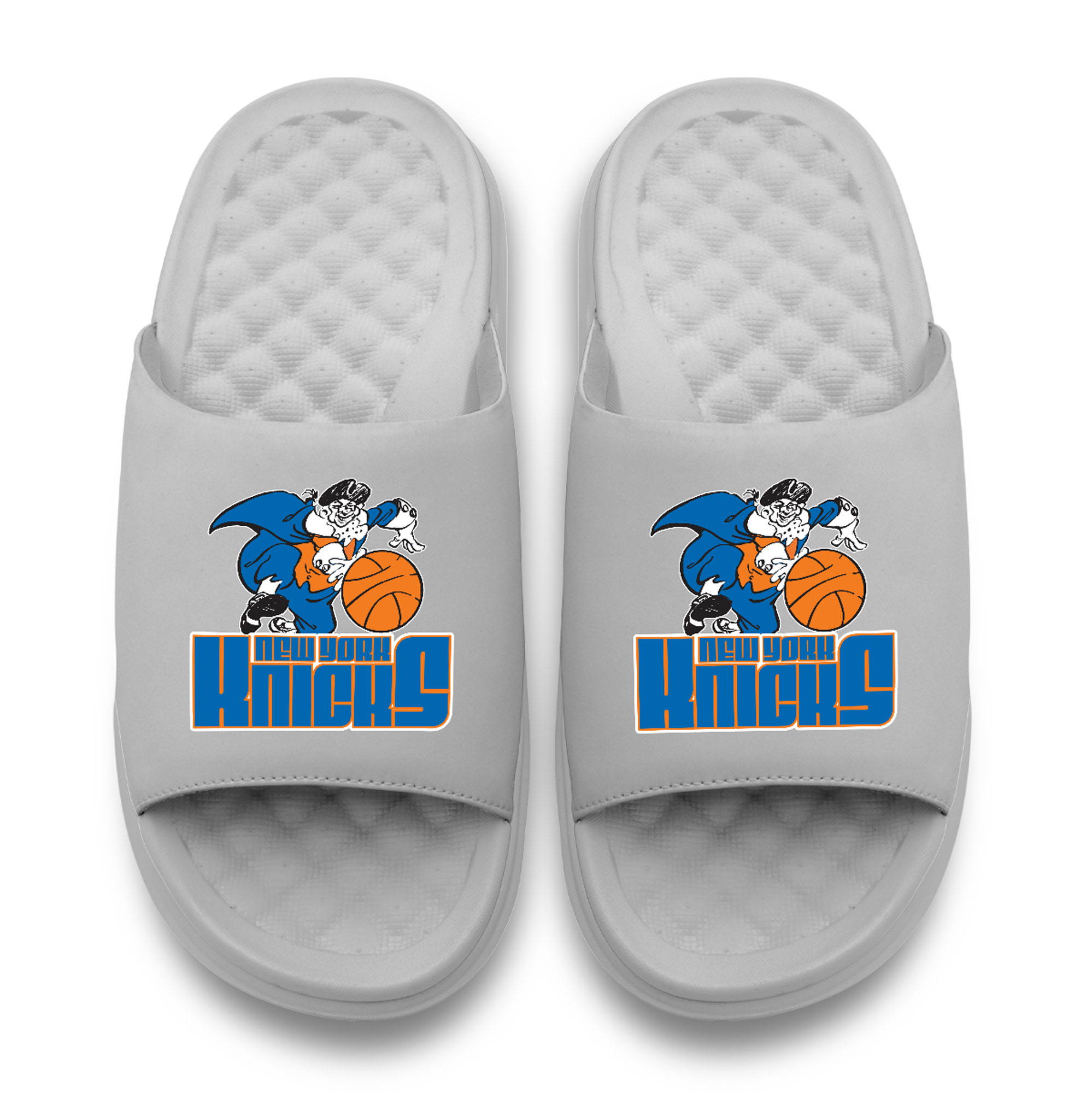 Unisex ISlide Gray New York Knicks Logo Stack Motive Slide Sandals