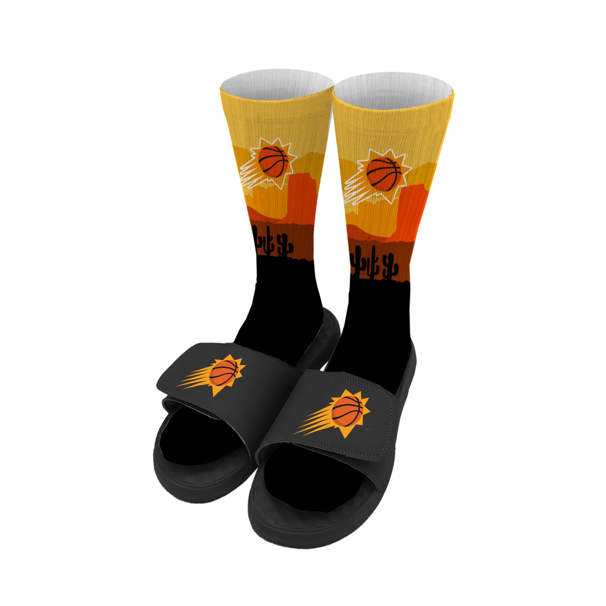 Unisex ISlide Black Phoenix Suns Desert Slide & Sock Bundle