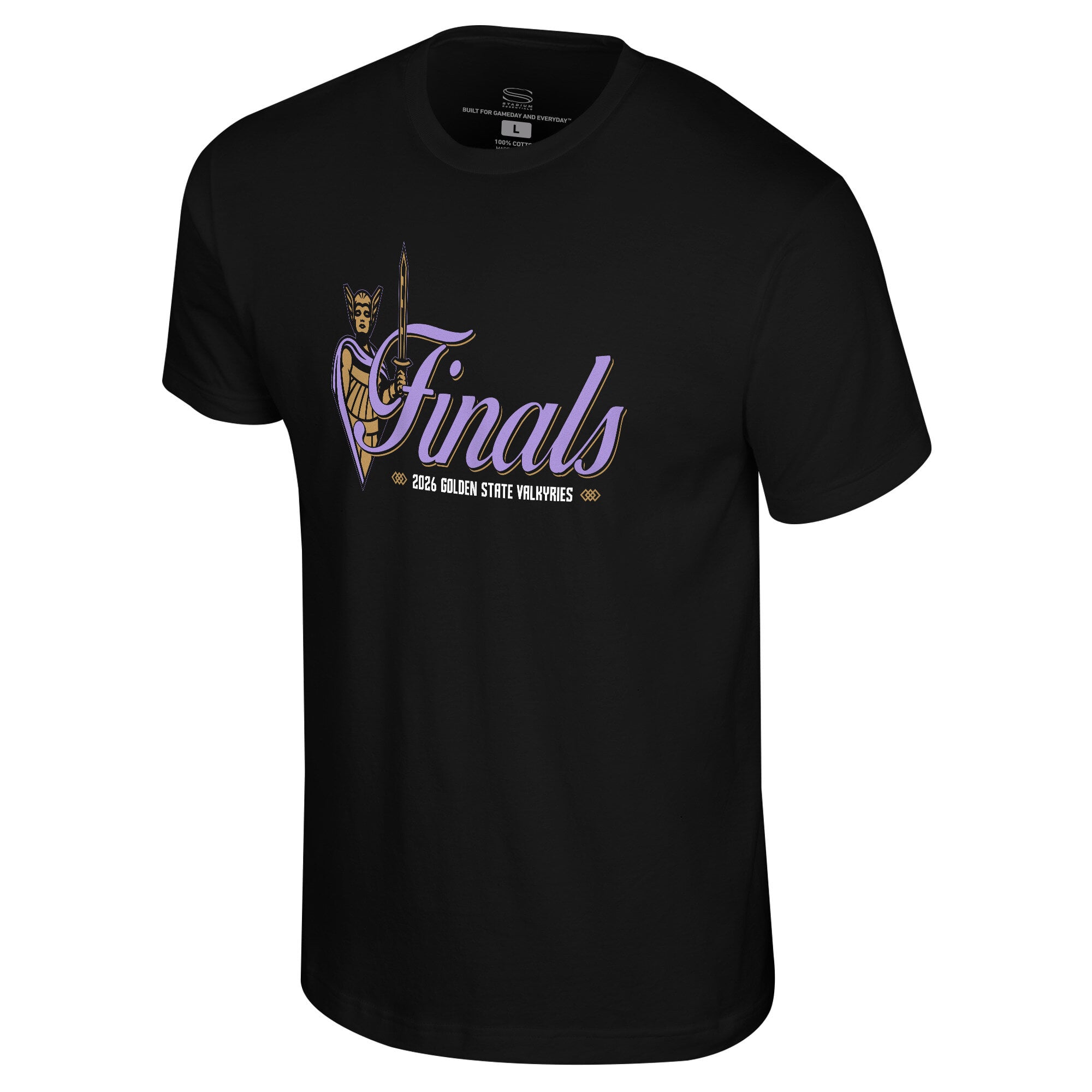 Unisex Stadium Essentials Black Golden State Valkyries 2026 WNBA Finals Script T-Shirt