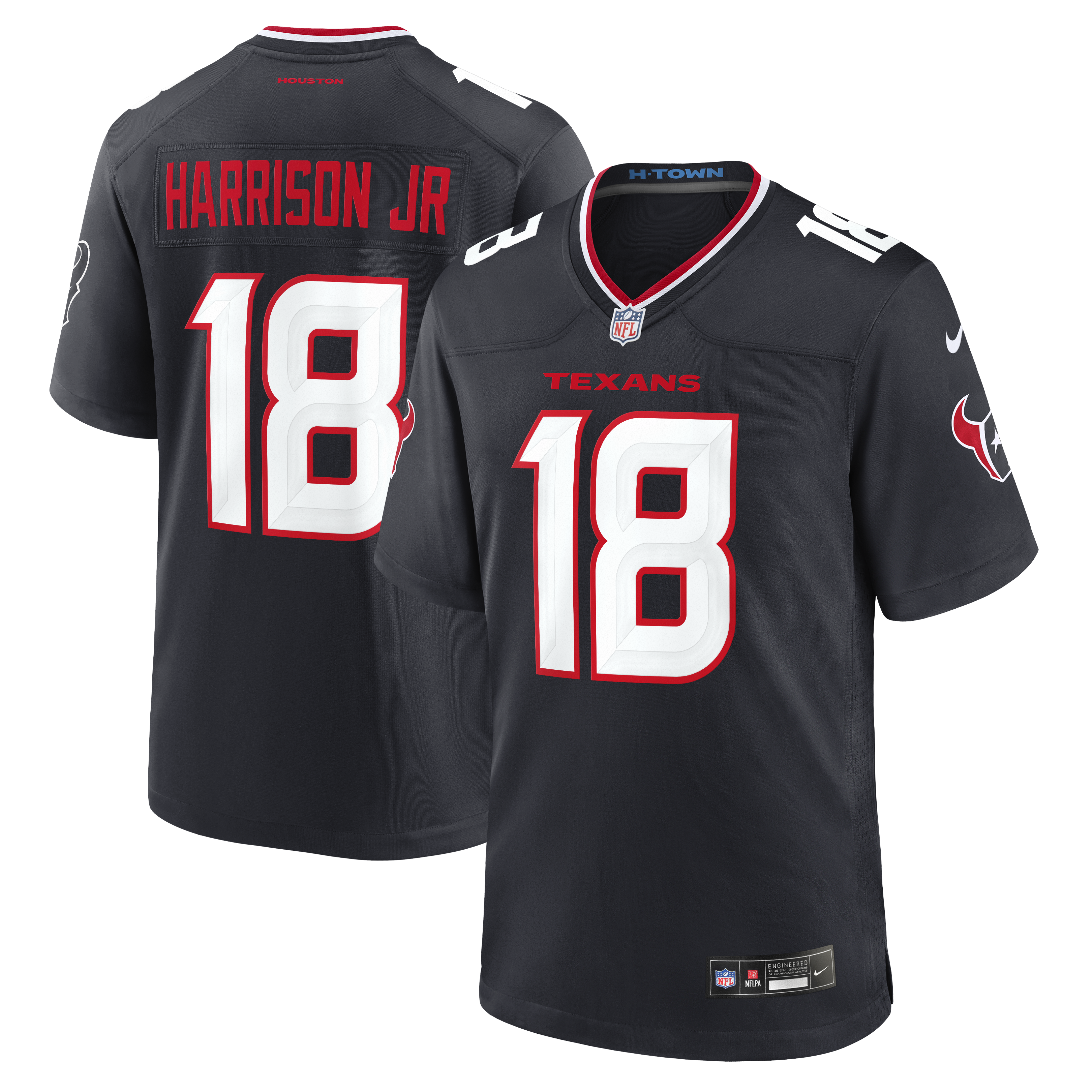 Men's Nike Marvin Harrison Jr. Navy Houston Texans Team Game Jersey