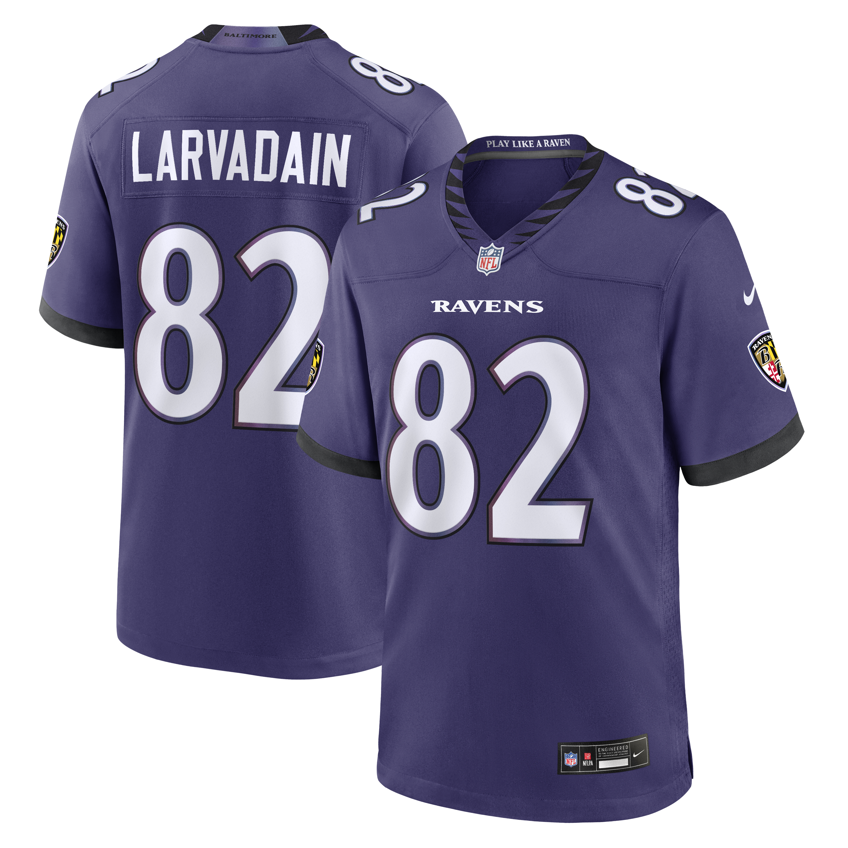 Men's Nike Gage Larvadain Purple Baltimore Ravens Team Game Jersey