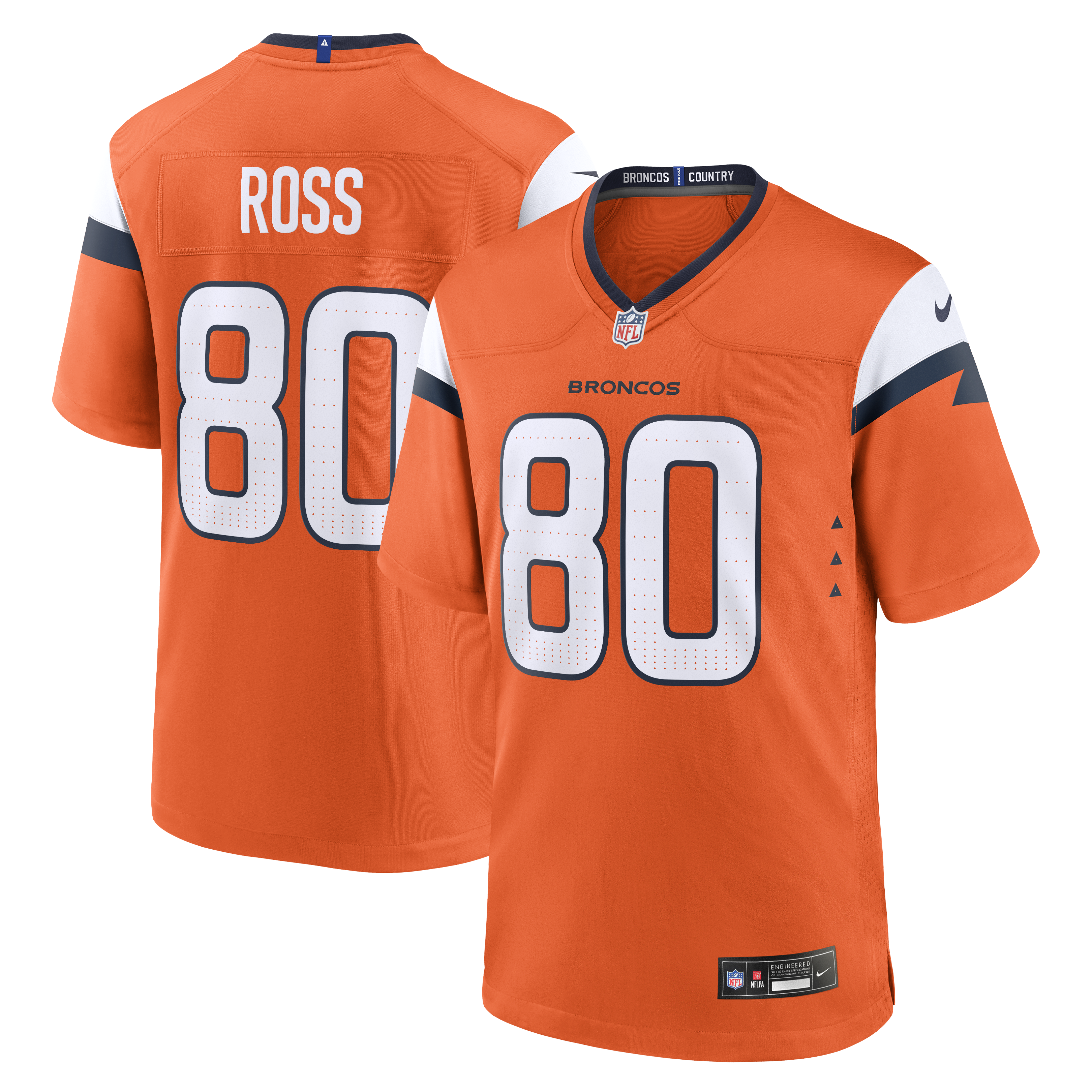 Men's Nike Cam Ross Orange Denver Broncos Team Game Jersey