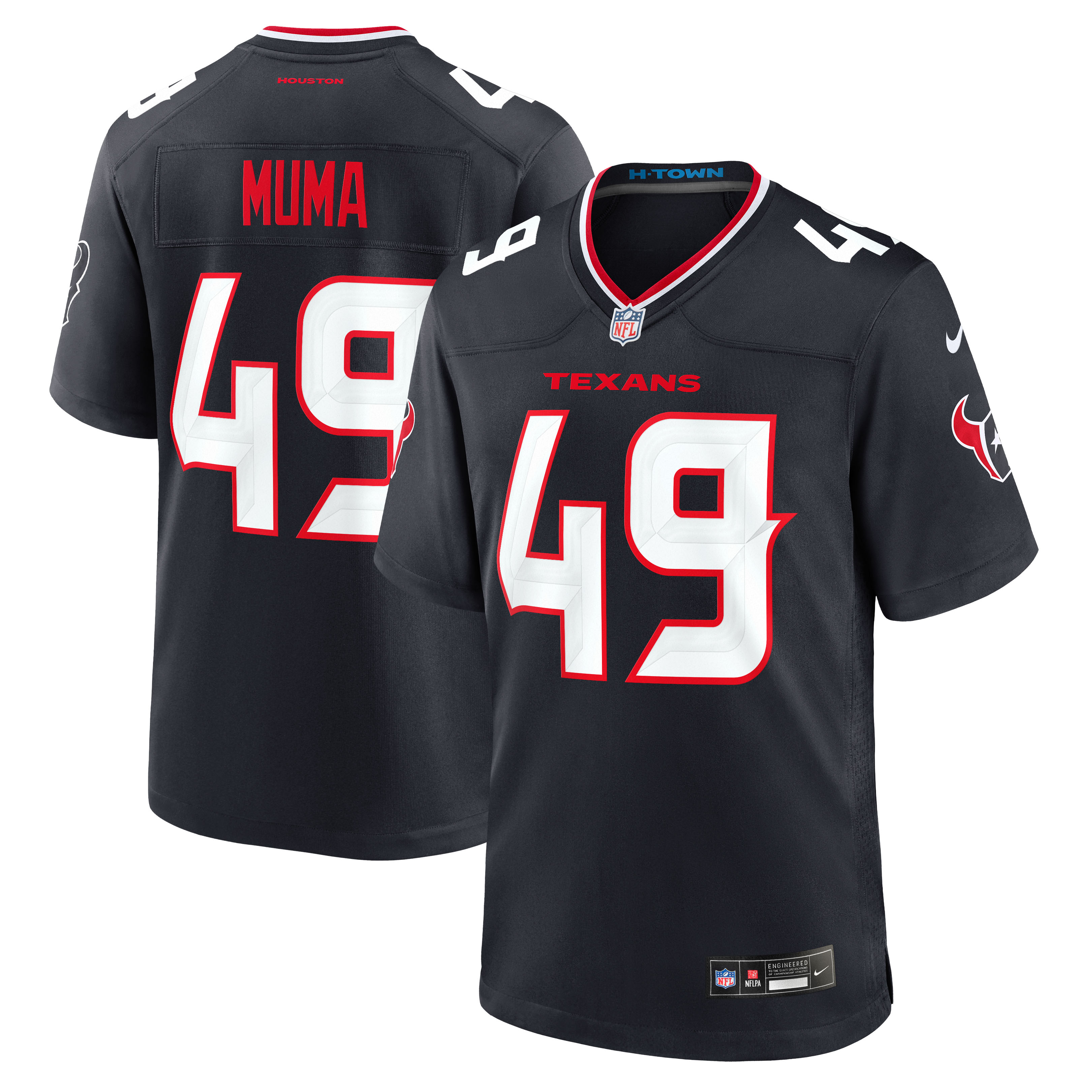 Men's Nike Chad Muma Navy Houston Texans Team Game Jersey