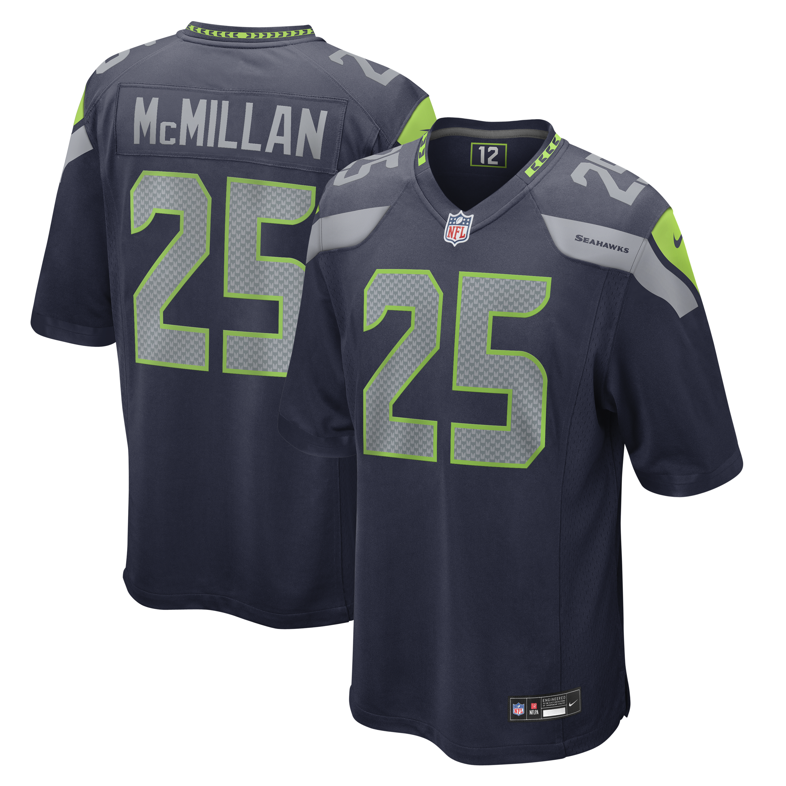 Men's Nike Dontae McMillan College Navy Seattle Seahawks Team Game Jersey