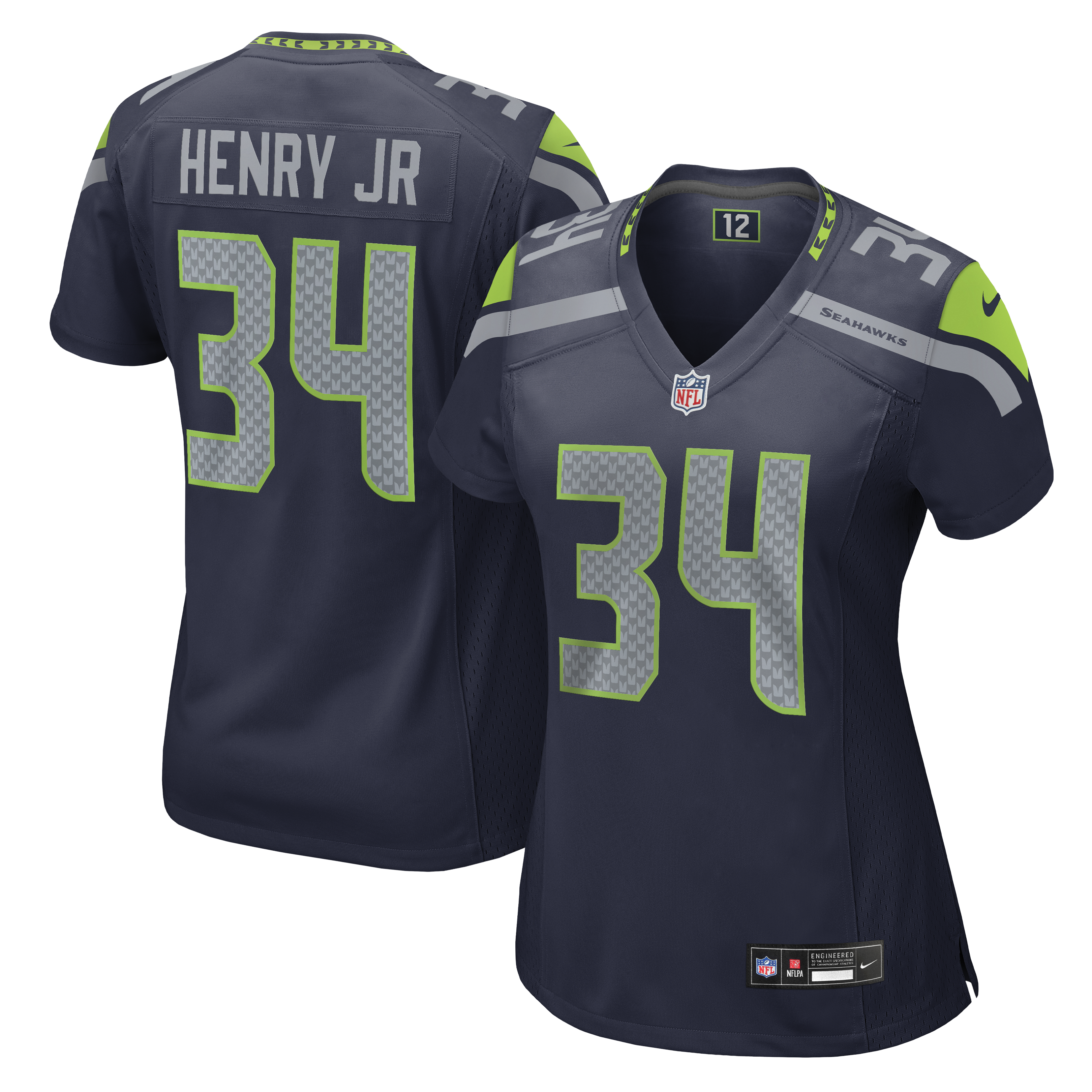 Women's Nike Robert Henry Jr College Navy Seattle Seahawks Team Game Jersey