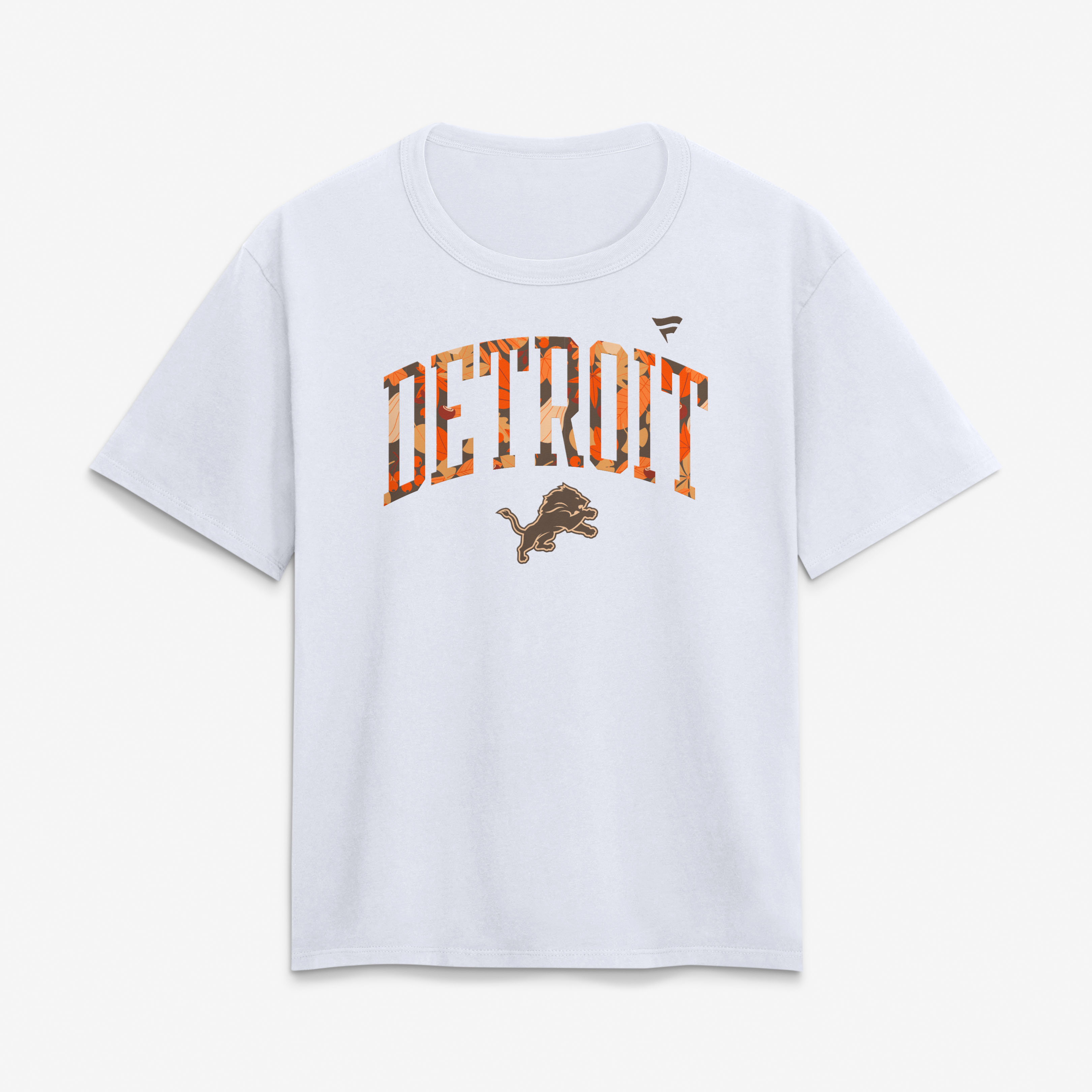 Women's White Detroit Lions Fall Wordmark T-Shirt
