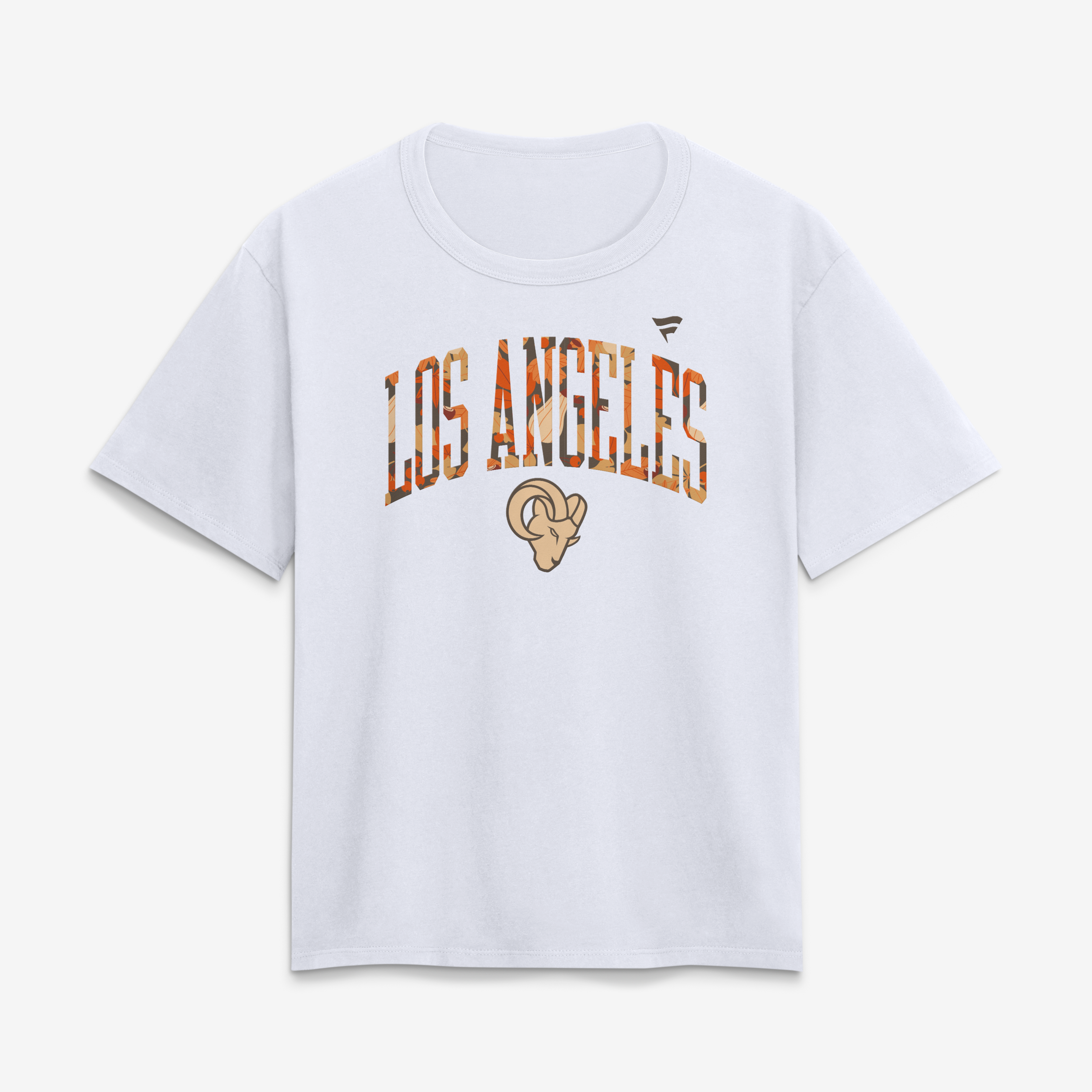 Women's White Los Angeles Rams Fall Wordmark T-Shirt