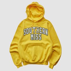 Southern Miss Golden Eagles Champion 2000s Hooded Pullover Sweatshirt - Yellow - XS by Fanatics Real Vintage