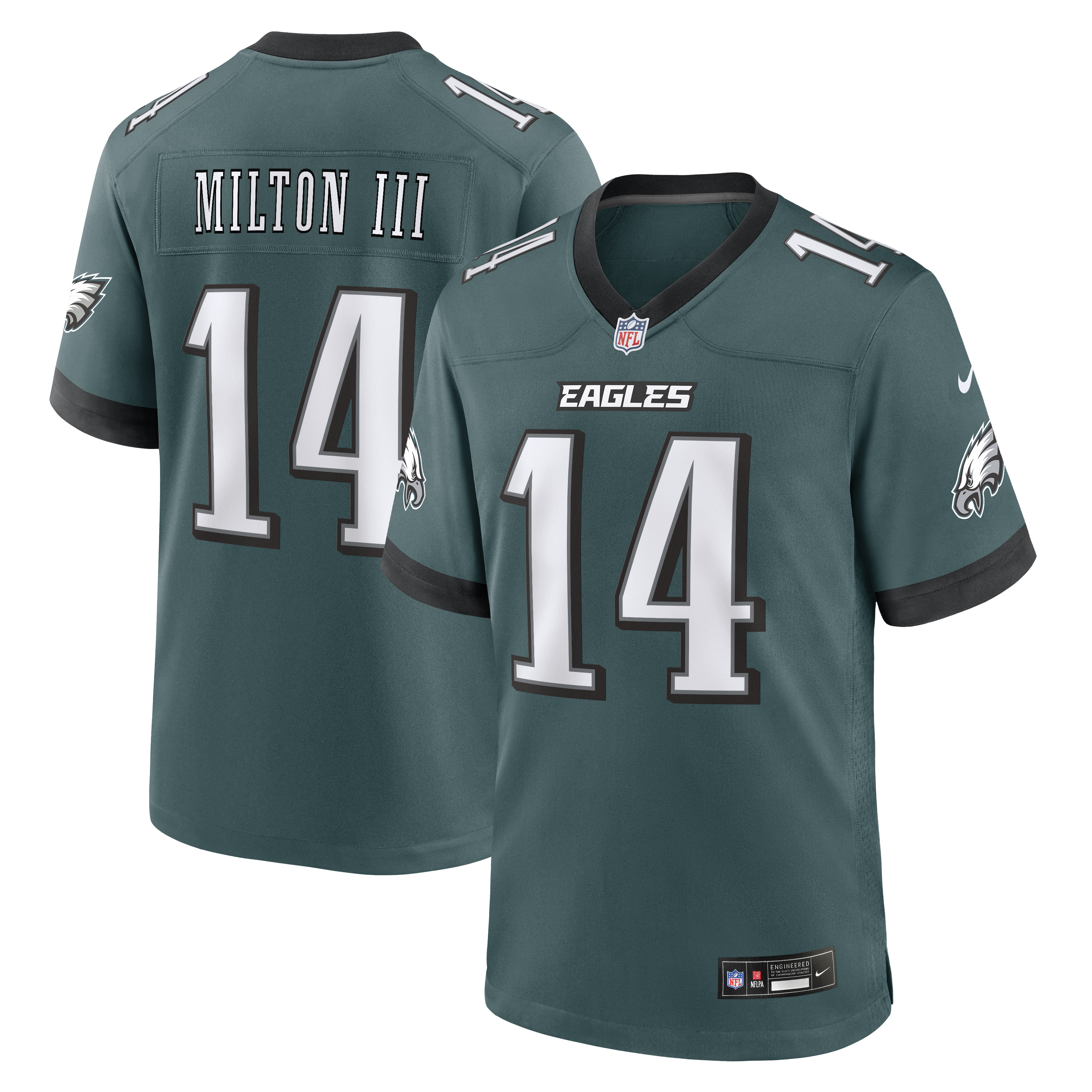 Men's Nike Joe Milton III Midnight Green Philadelphia Eagles Team Game Jersey