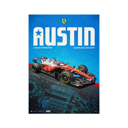 Scuderia Ferrari Austin 2026 Special Livery Official Poster