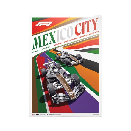 Formula 1 Merchandise Mexico 2026 Official Event Poster 50x70 cm