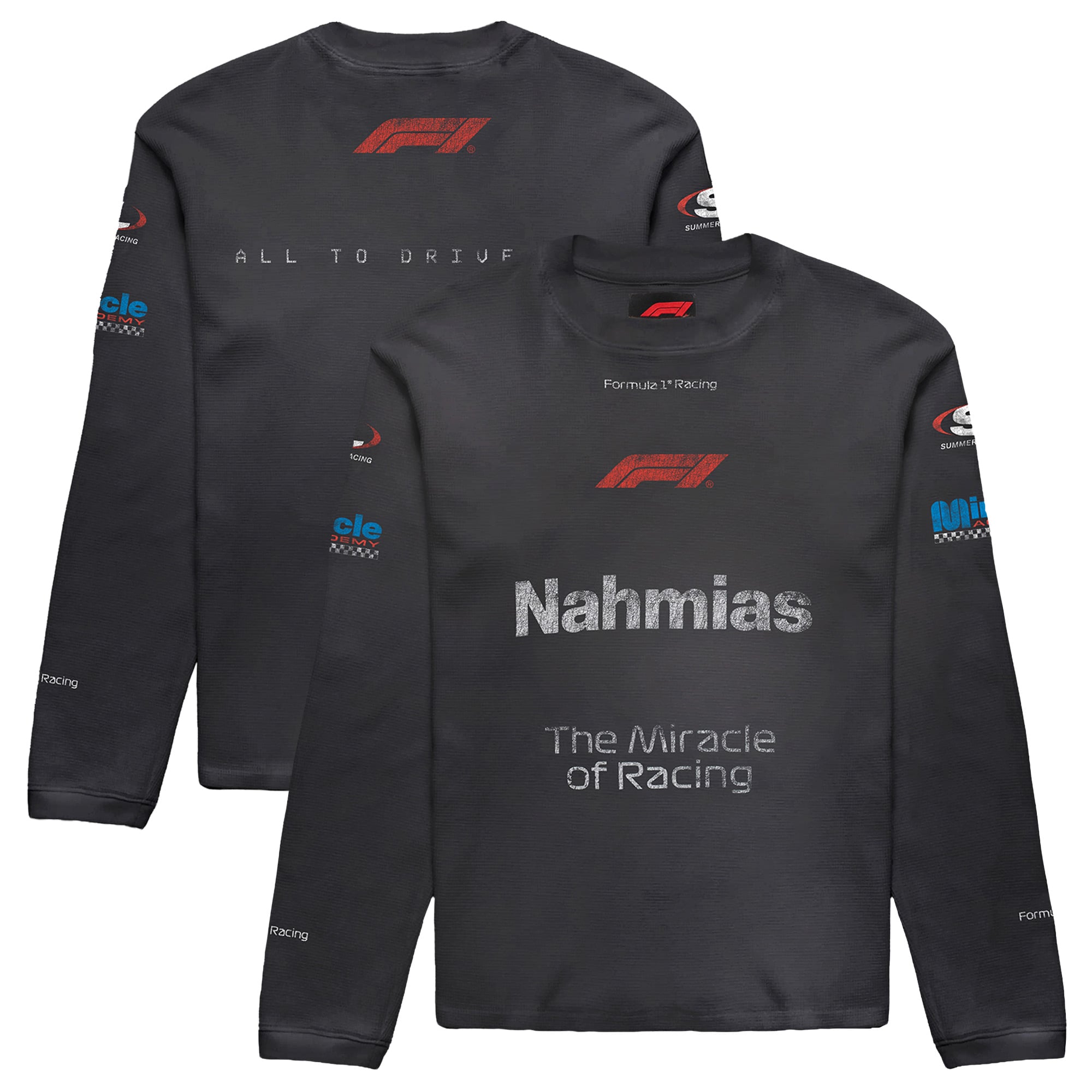 T-shirt thermique unisexe à manches longues NAHMIAS x Formula 1 Black Austin Capsule Waffle