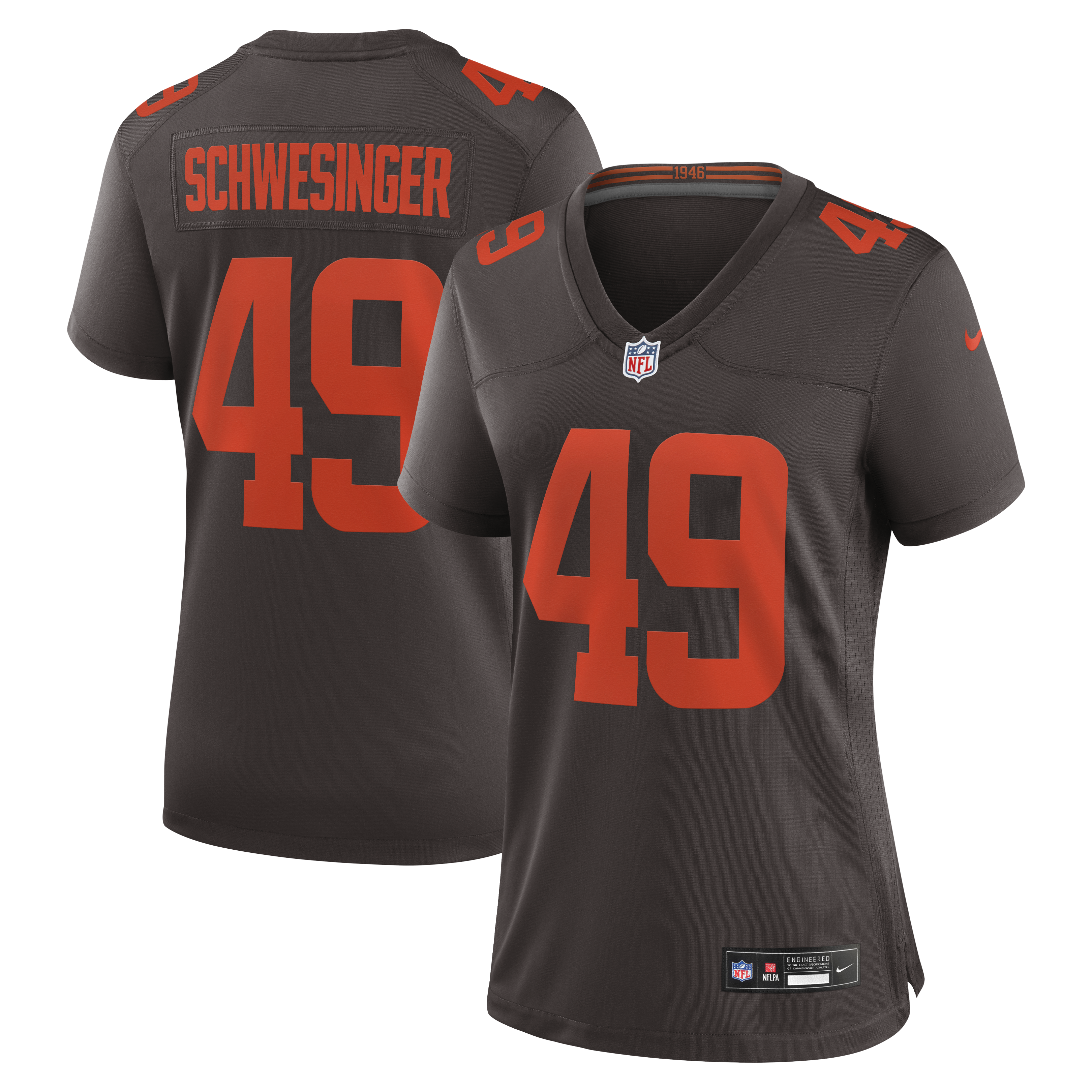 Women's Nike Carson Schwesinger Brown Cleveland Browns Alternate Game Jersey
