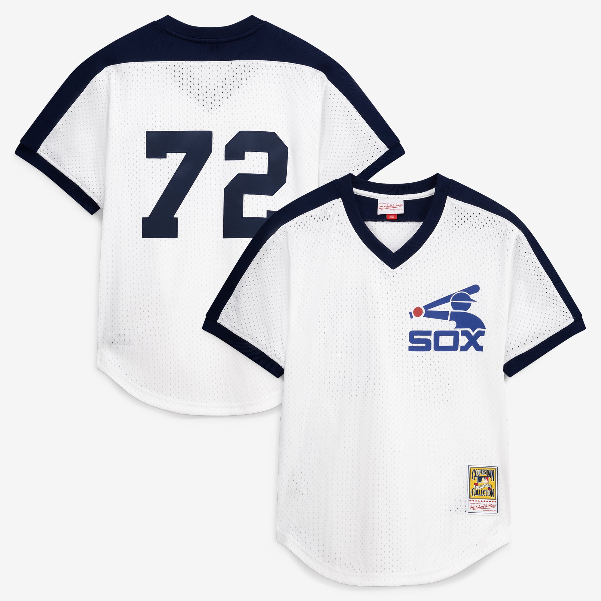 Men's Mitchell & Ness Carlton Fisk White Chicago White Sox Authentic Batting Practice Jersey
