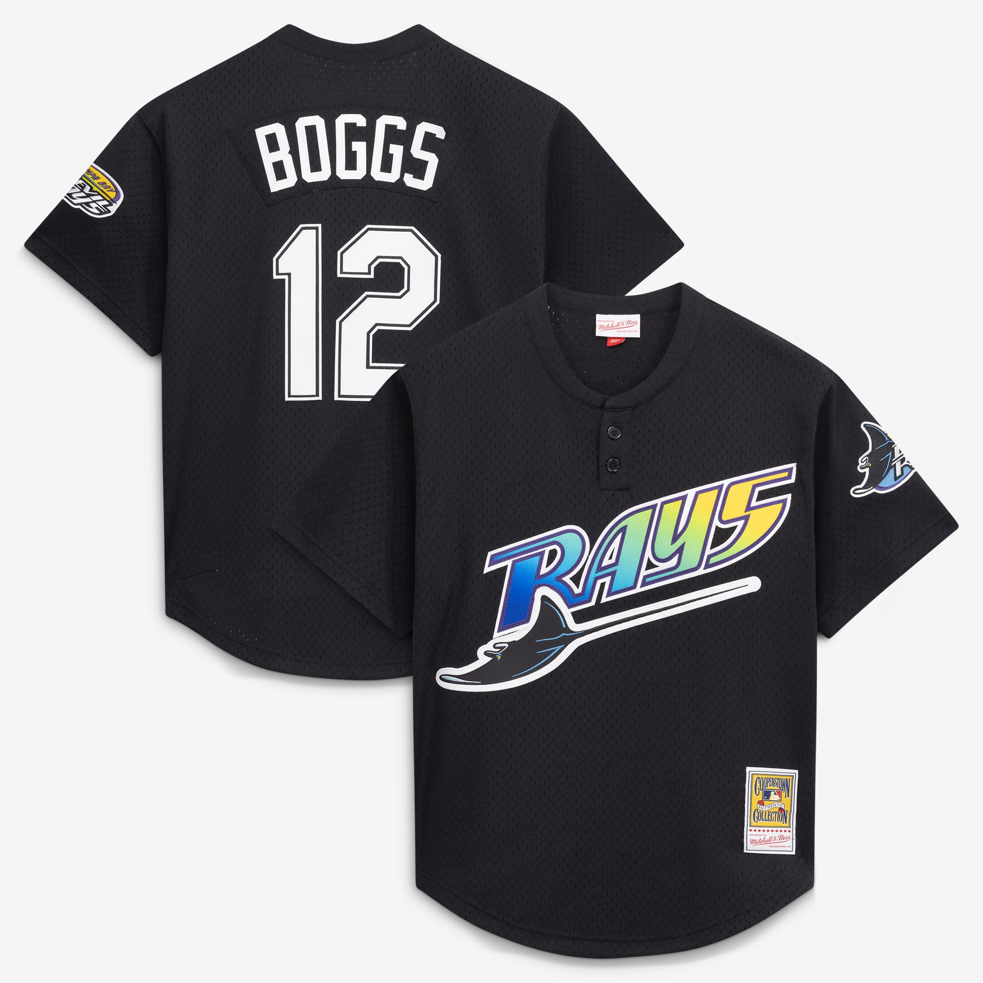 Men’s Mitchell & Ness Wade Boggs Black Tampa Bay Rays Cooperstown Collection 1991 Mesh Batting Practice Jersey Men’s Mitchell & Ness Wade Boggs Black Tampa Bay Rays Cooperstown Collection 1991 Mesh Batting Practice Jersey