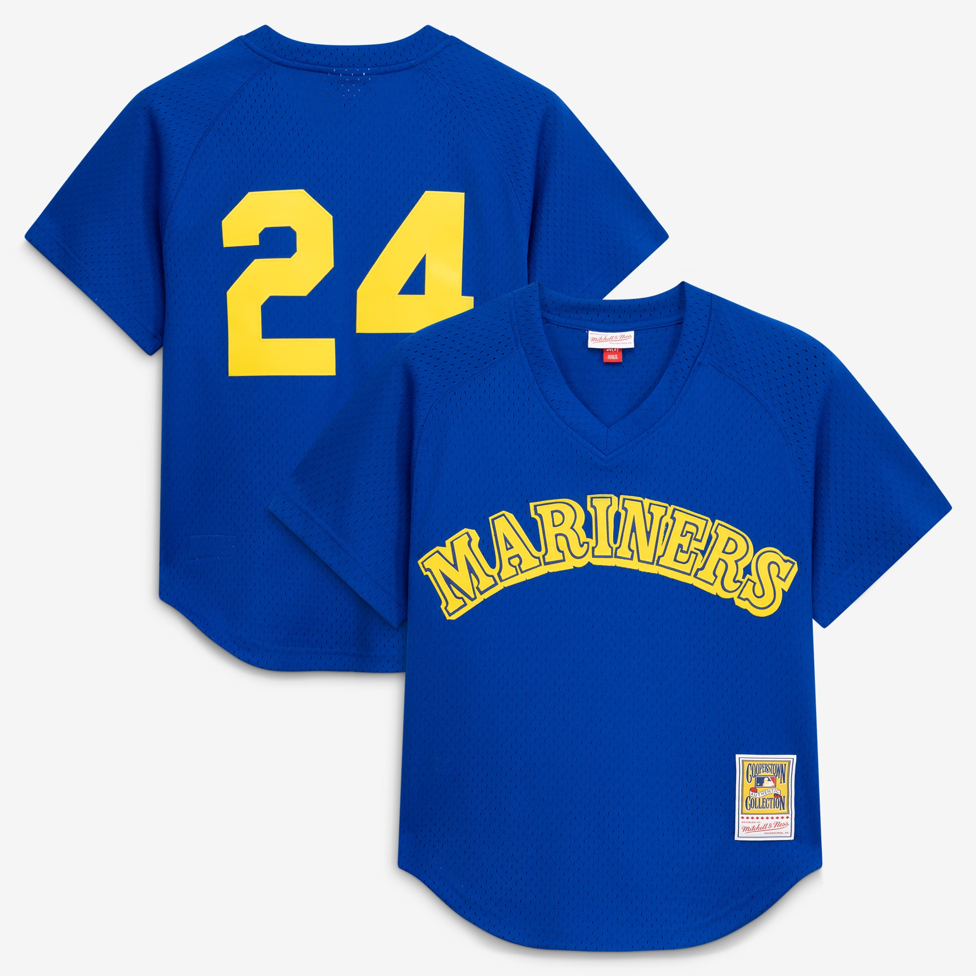 Maglia da allenamento autentica da uomo Mitchell & Ness di Ken Griffey Jr. dei Royal Seattle Mariners