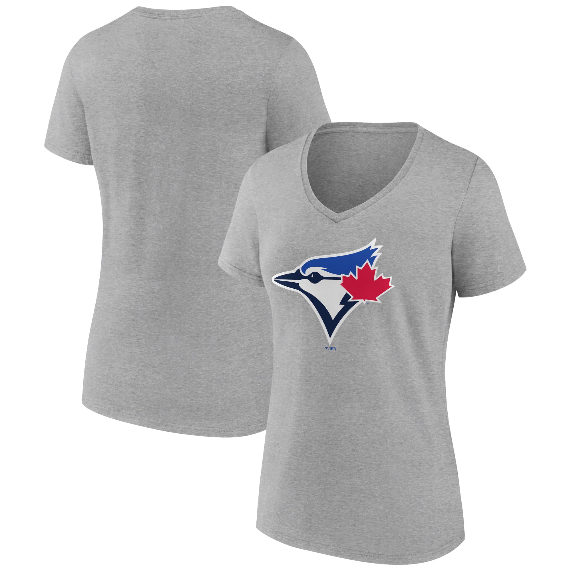 Women's Ash Toronto Blue Jays Secondary Color Primary Logo T-Shirt