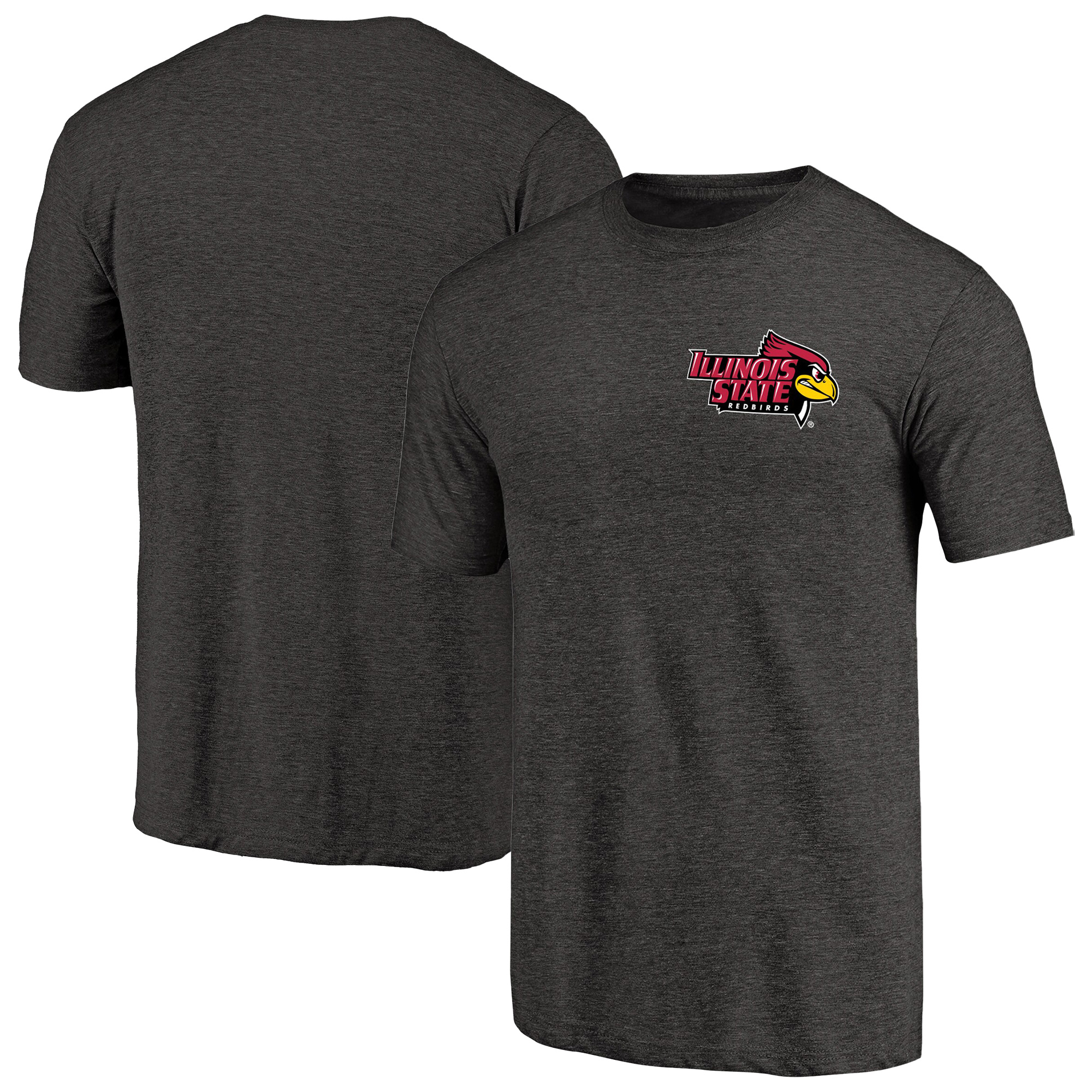 Men’s Black Heather Illinois State University Redbirds Left Chest Distressed Logo Tri-Blend T-Shirt Men’s Black Heather Illinois State University Redbirds Left Chest Distressed Logo Tri-Blend T-Shirt