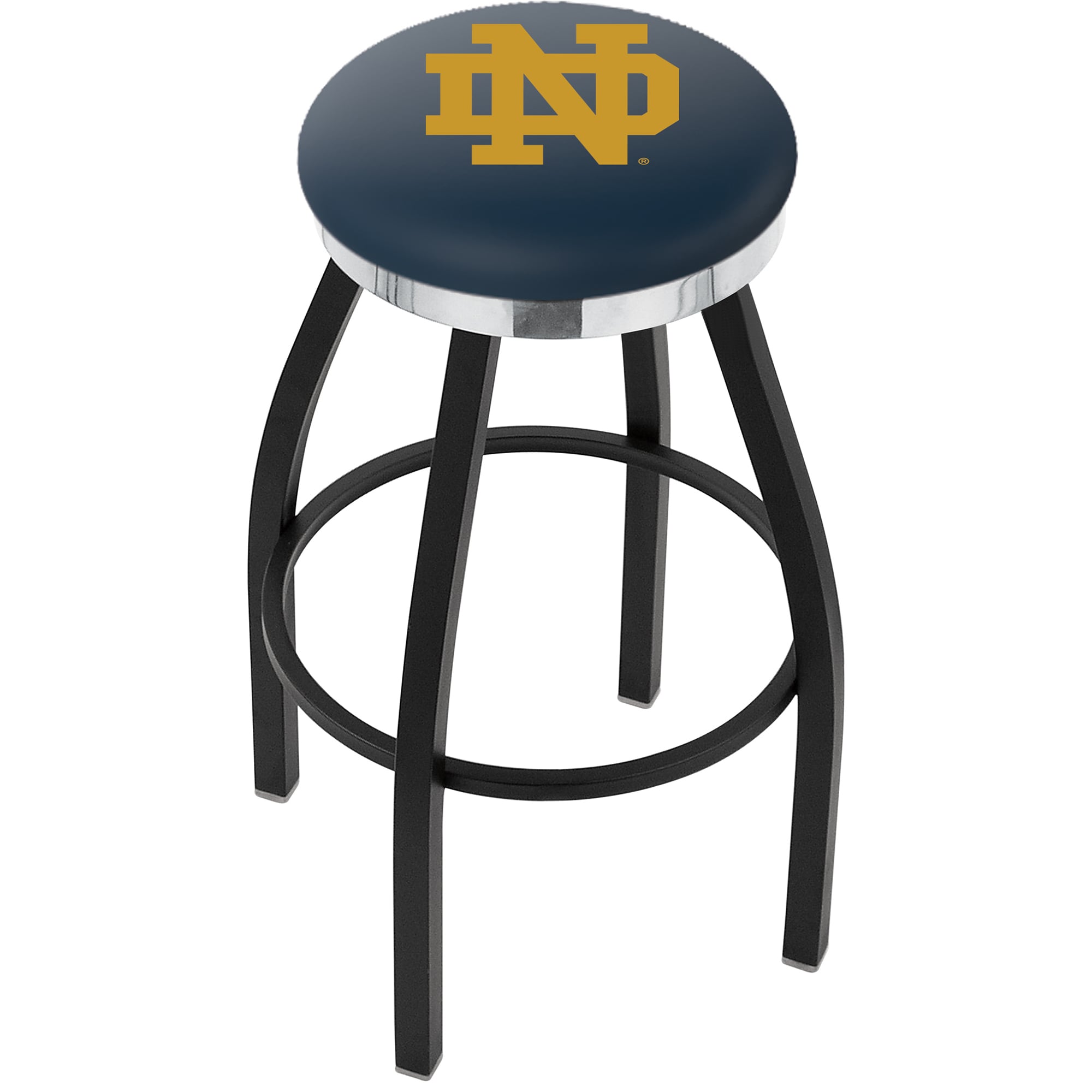 Notre Dame Fighting Irish 25" Alternate Black Wrinkle Swivel Bar Stool with Chrome Accent
