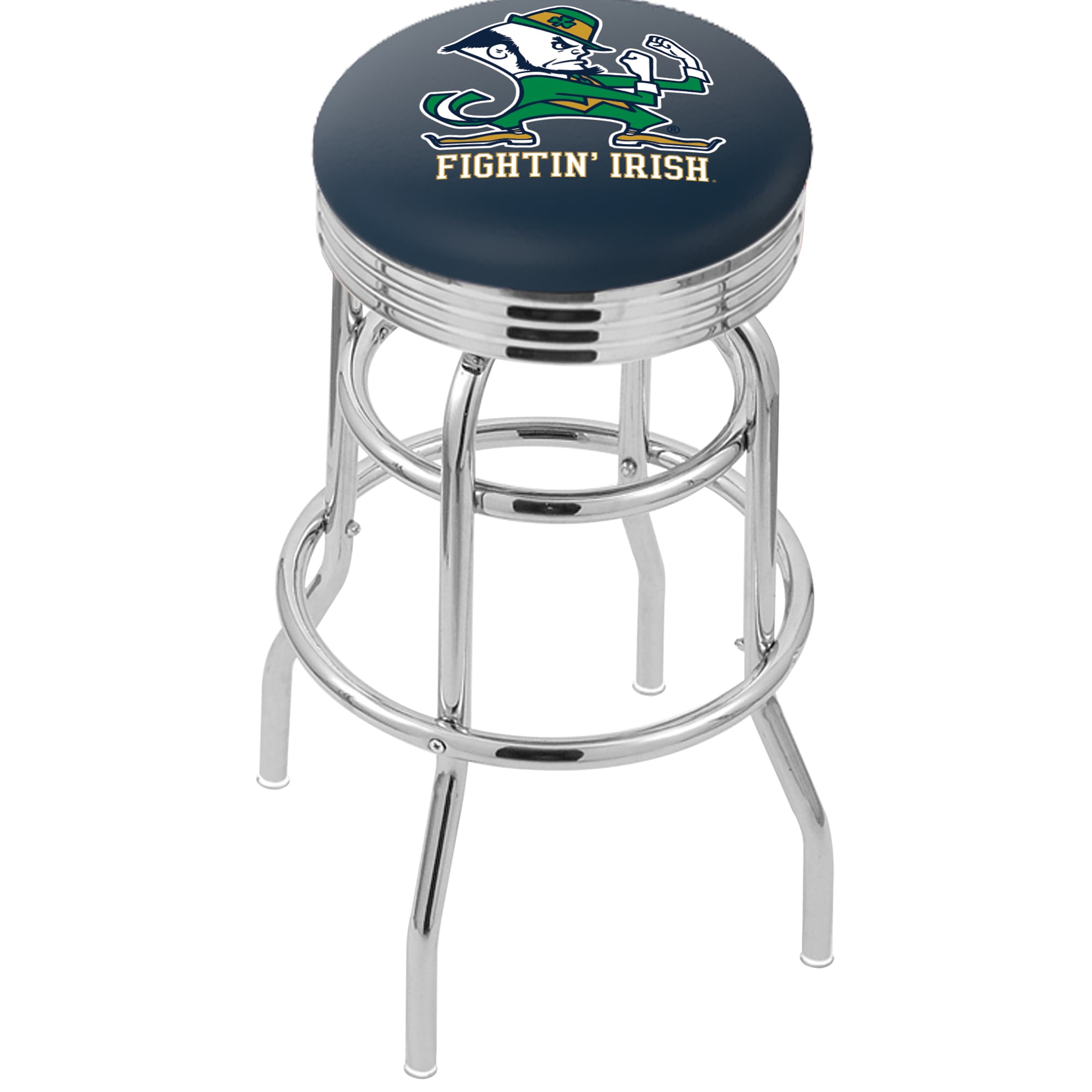 Notre Dame Fighting Irish 25" Chrome Double Ring Swivel Bar Stool
