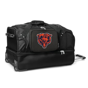 MOJO Chicago Bears Black 27'' 2-Wheel Drop Bottom Rolling Duffel Bag