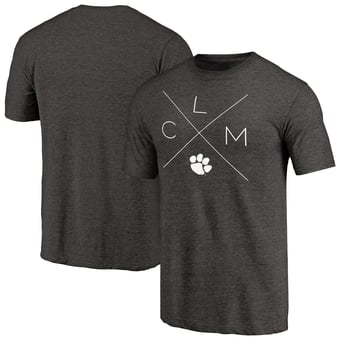 Men's Black Clemson Tigers Quad Tri-Blend T-Shirt