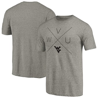 Men's Ash West Virginia Mountaineers Quad Tri-Blend T-Shirt