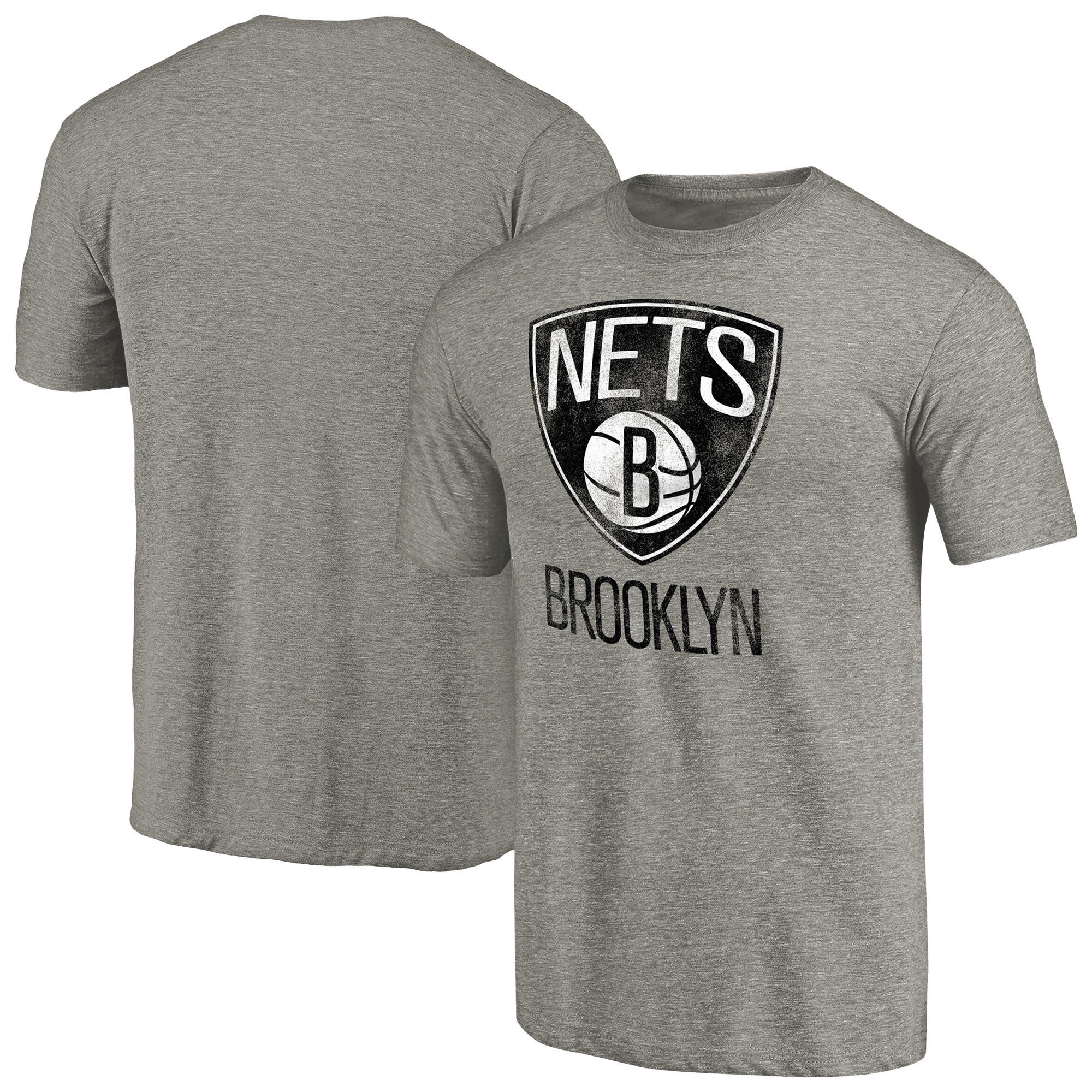 Men’s Heather Gray Brooklyn Nets Distressed Team Logo Tri-Blend T-Shirt Men’s Heather Gray Brooklyn Nets Distressed Team Logo Tri-Blend T-Shirt