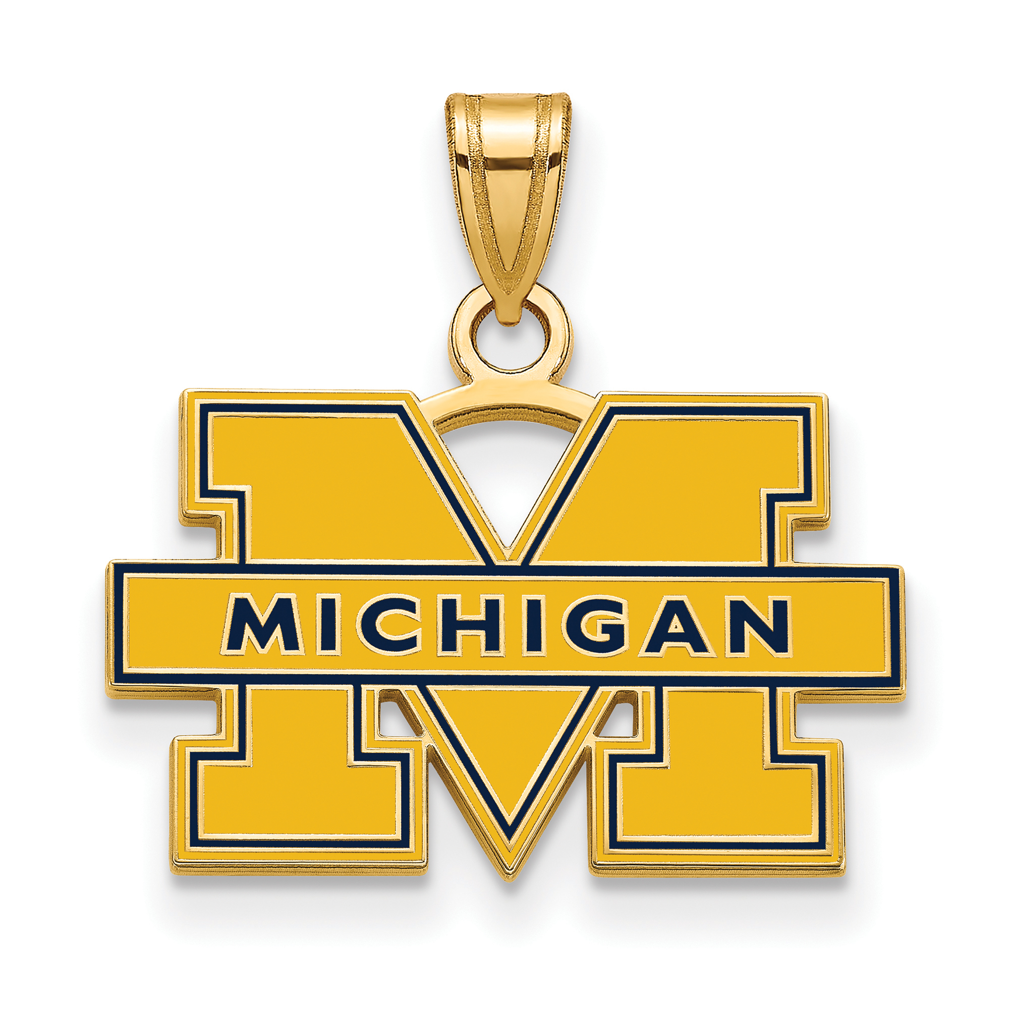Women's Michigan Wolverines Gold Plated Small Enamel Pendant