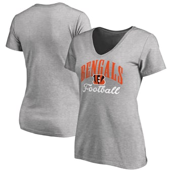 Women's Heather Gray Cincinnati Bengals Victory Script V-Neck T-Shirt