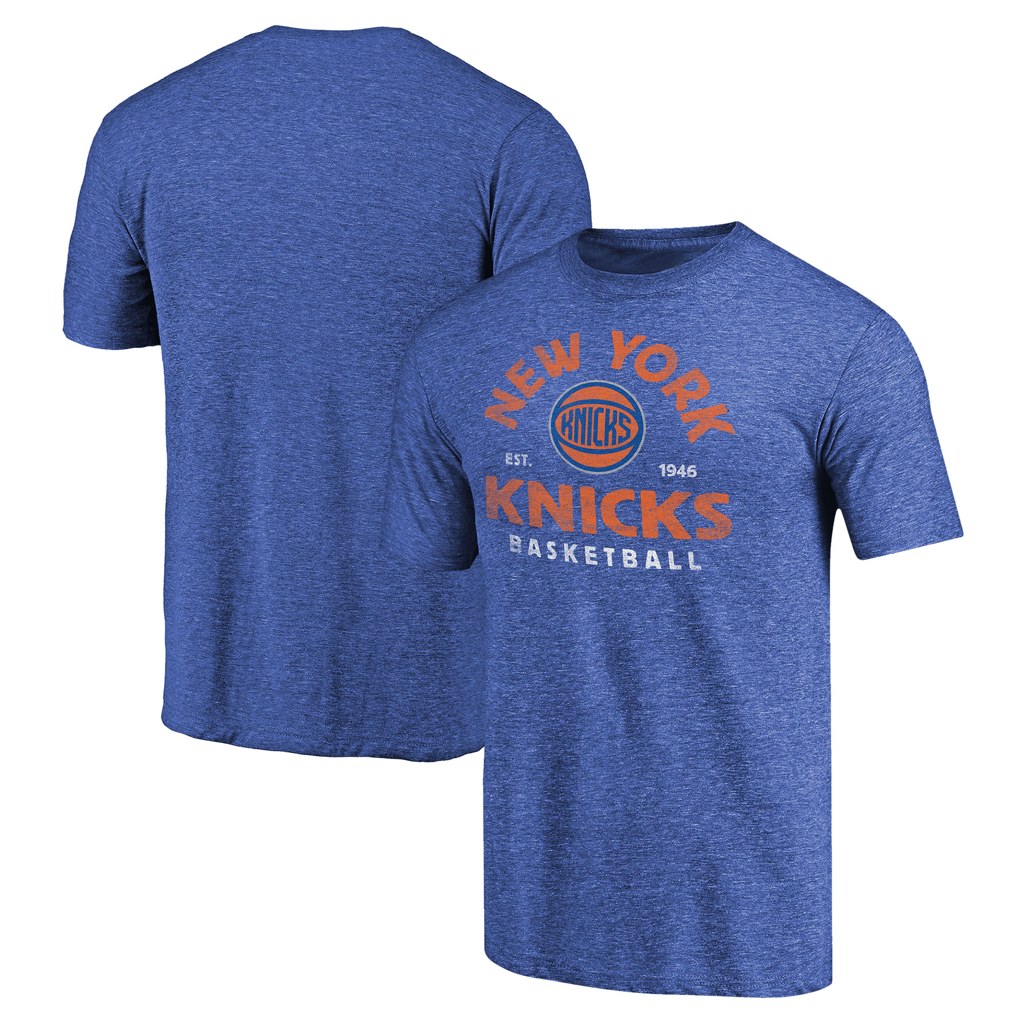 Men's Blue New York Knicks Vintage Arch Tri-Blend T-Shirt