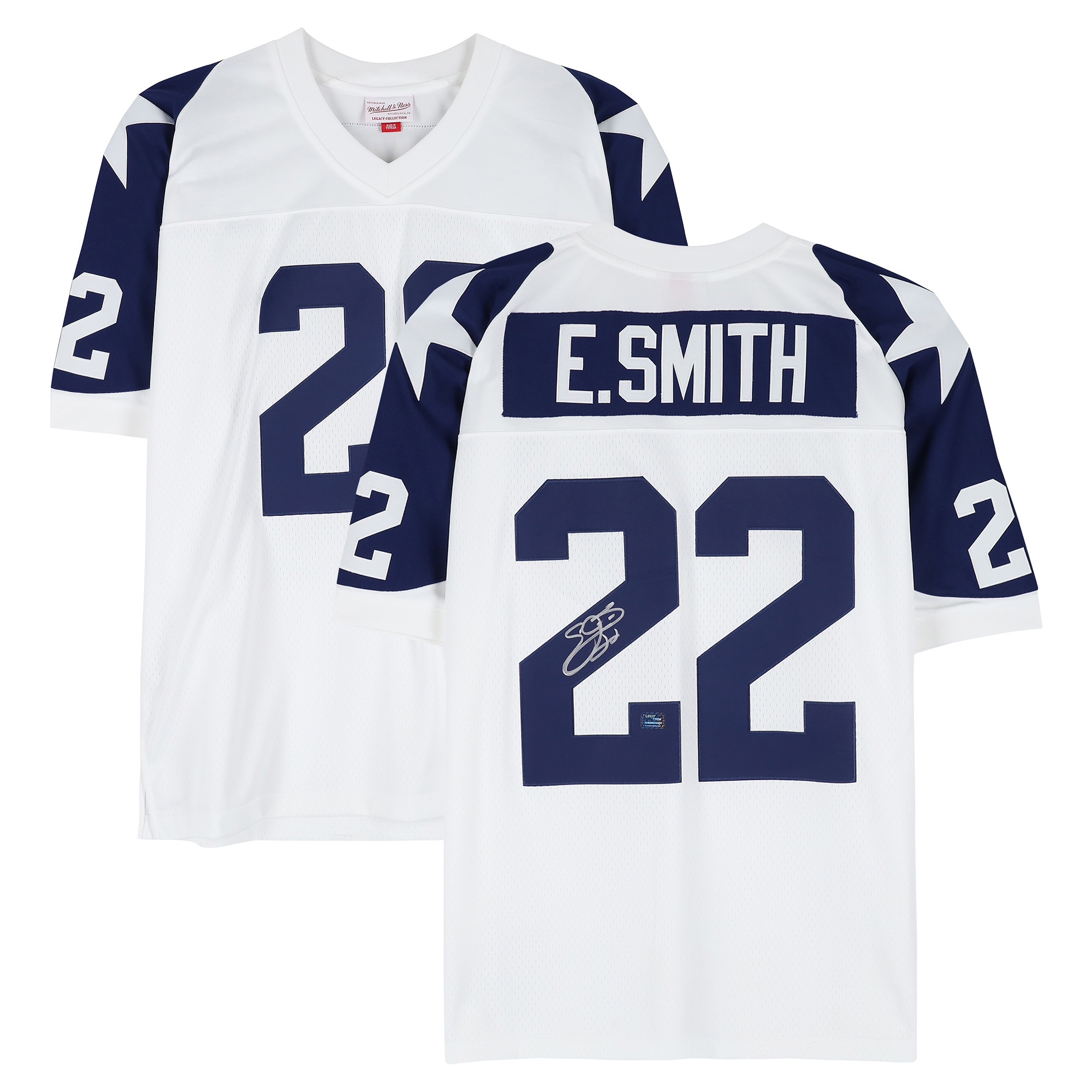 Emmitt Smith Dallas Cowboys Autographed White Mitchell & Ness Authentic 1995 Throwback Authentic Jersey