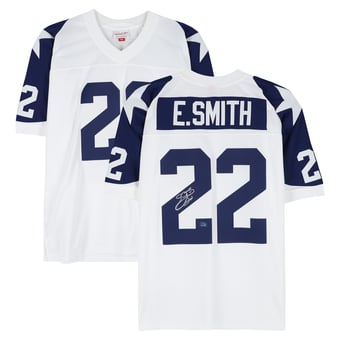 Emmitt Smith Dallas Cowboys Autographed White Mitchell & Ness Authentic 1995 Throwback Authentic Jersey