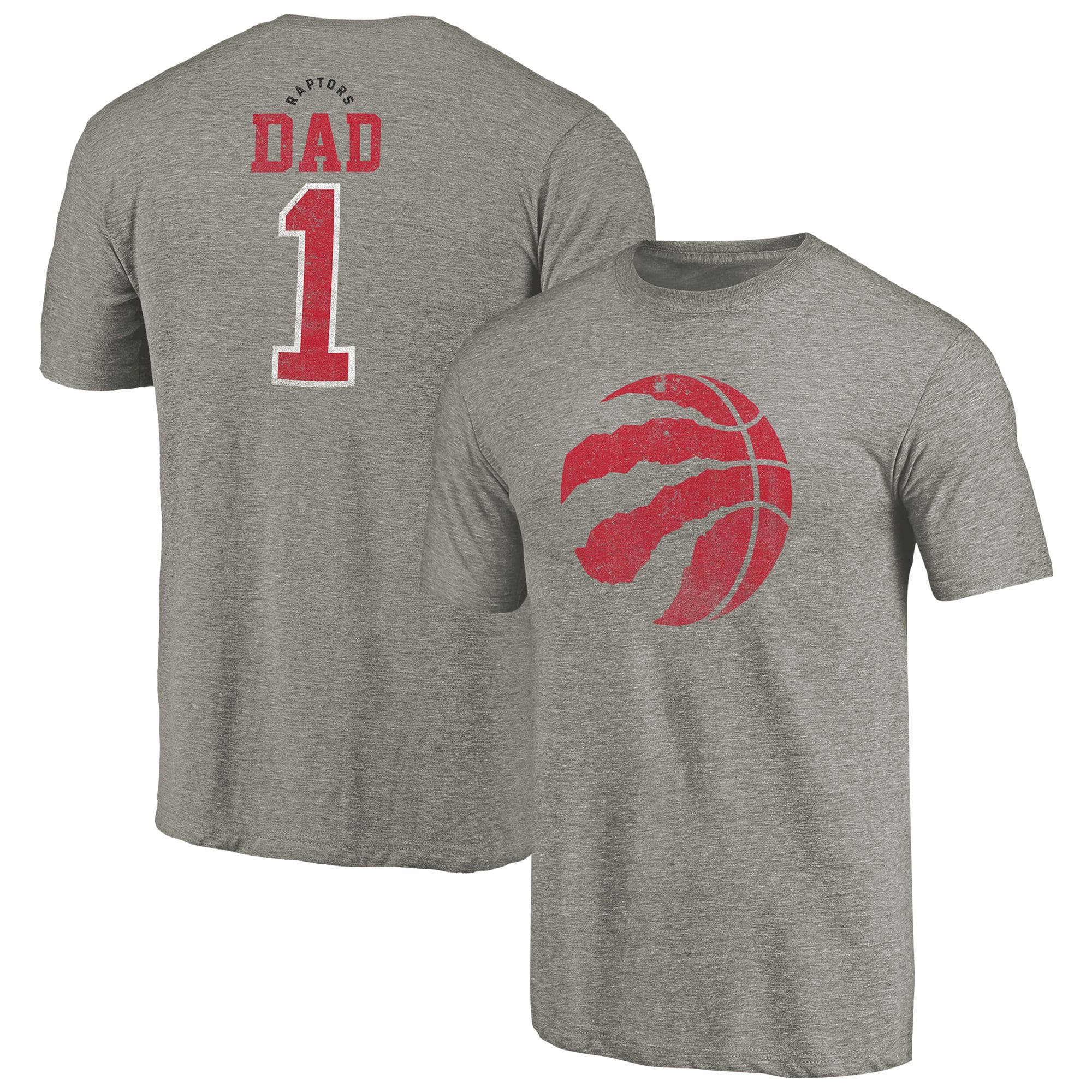 Men's Gray Toronto Raptors Greatest Dad Tri-Blend T-Shirt