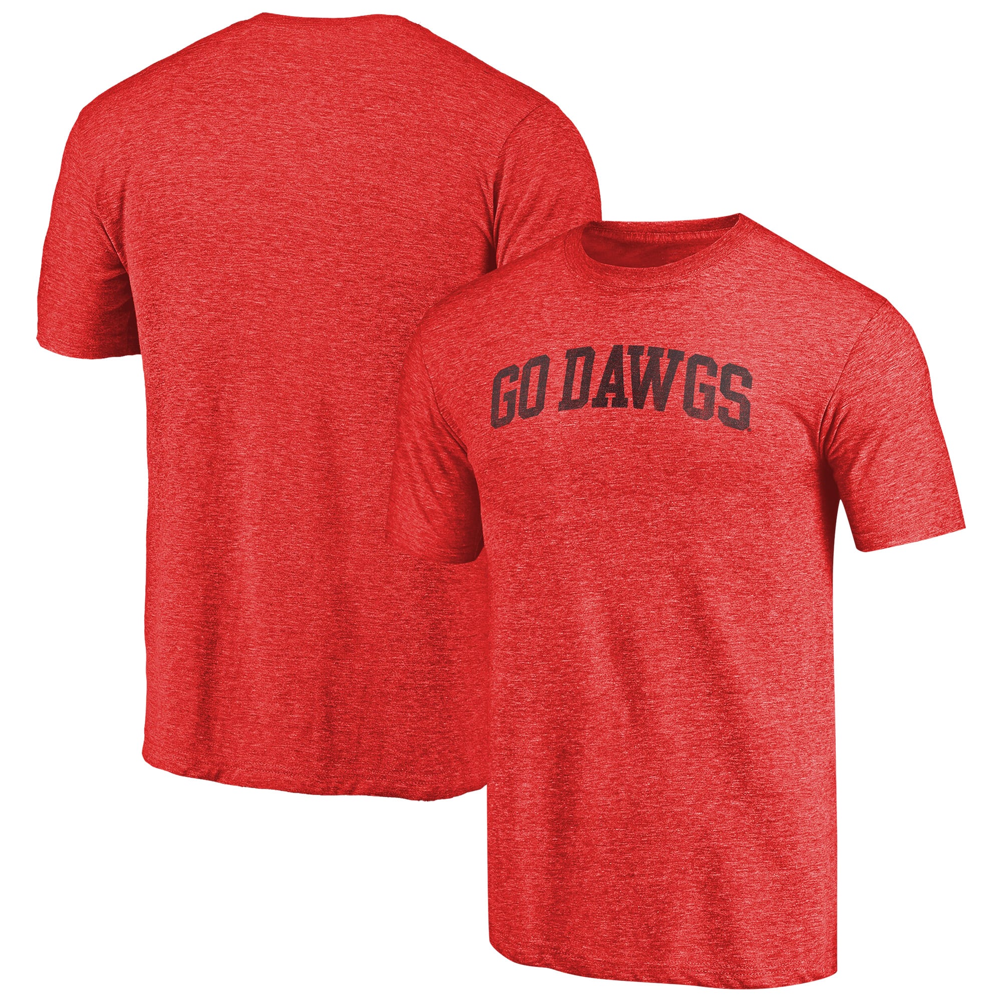 Men's Heathered Red Georgia Bulldogs Arched Team Battle Cry Tri-Blend T-Shirt
